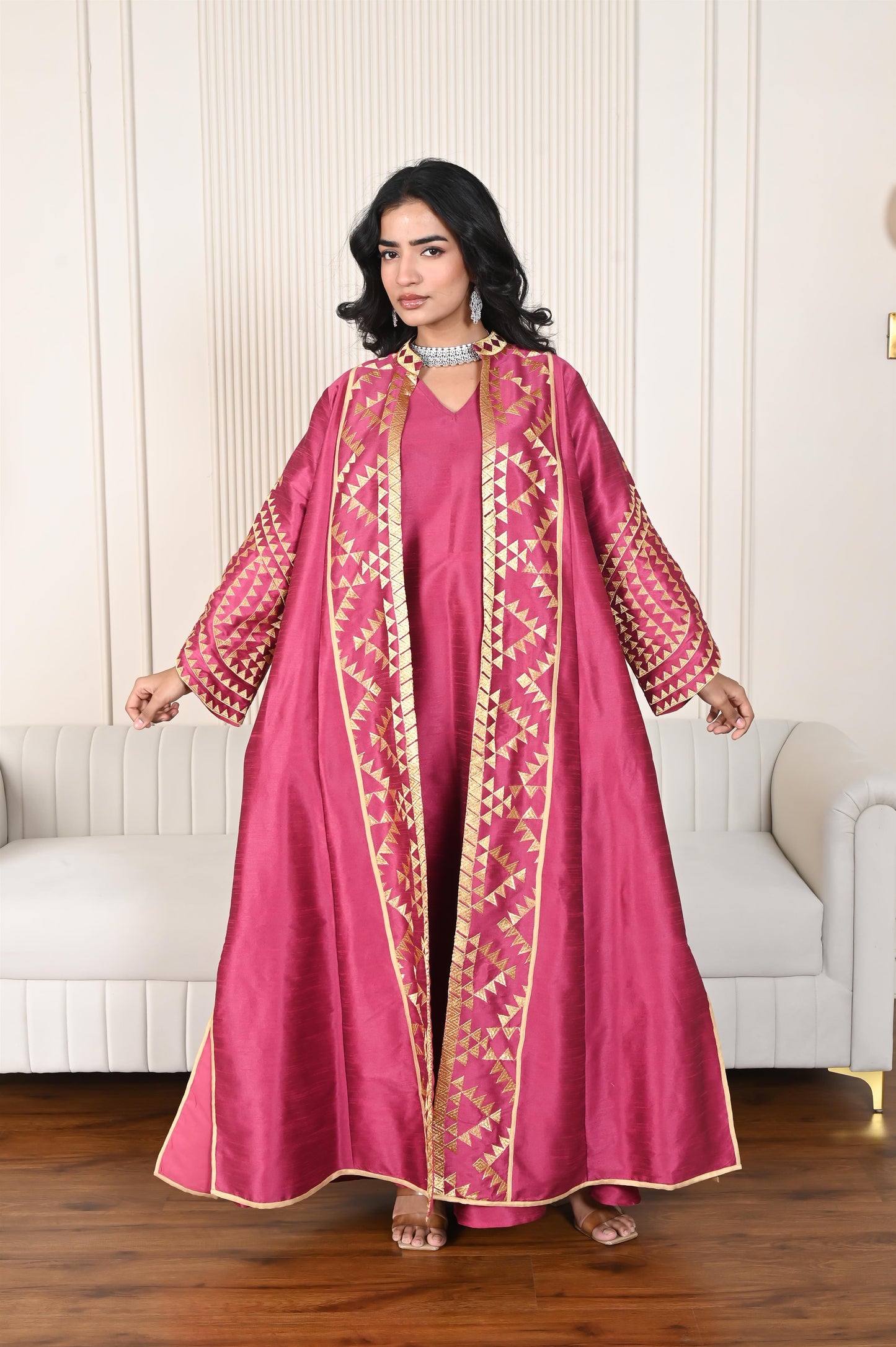 ELVI SILK SET PINK-SAME DAY DELIVERY