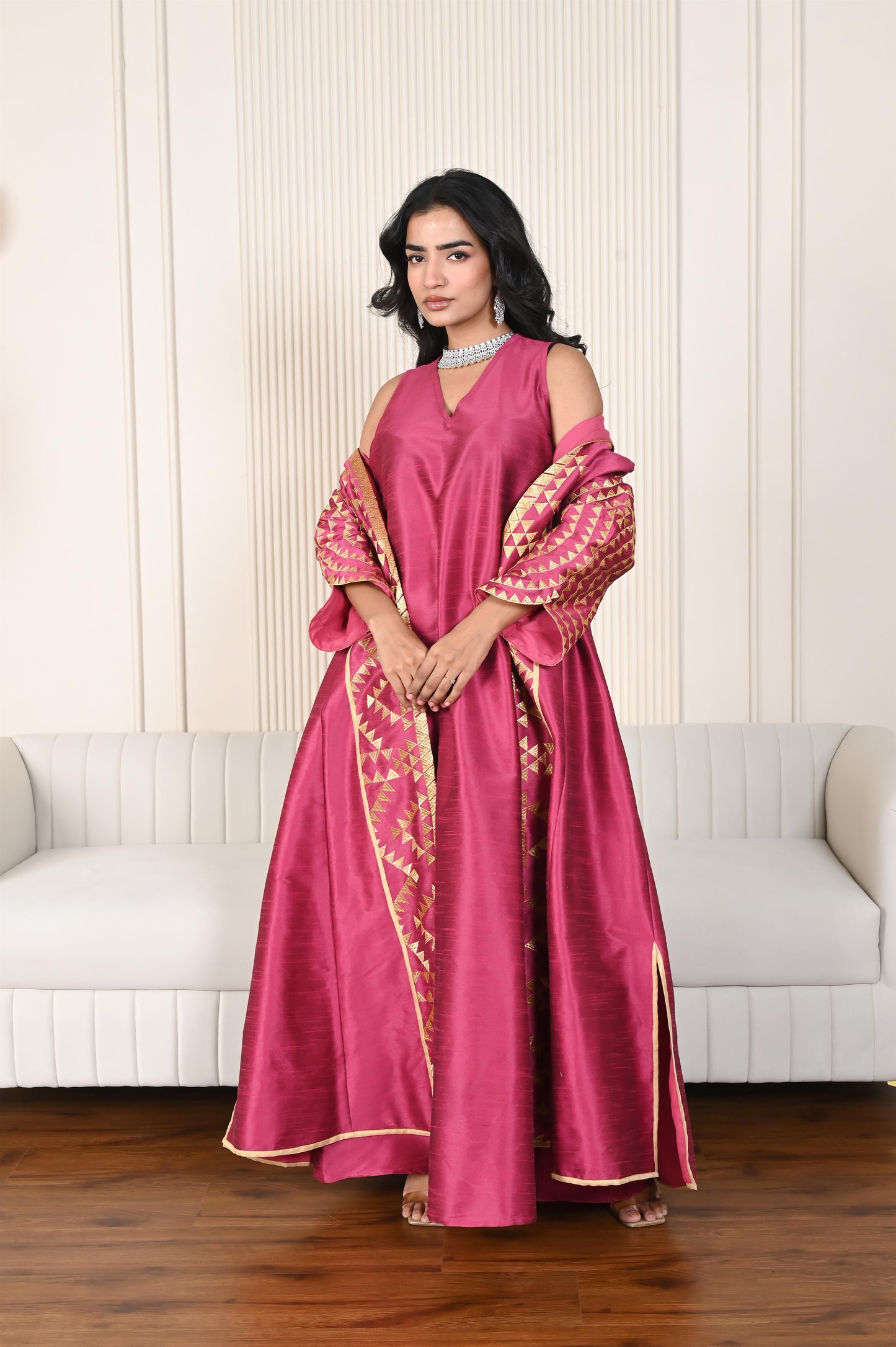 ELVI SILK SET PINK-SAME DAY DELIVERY