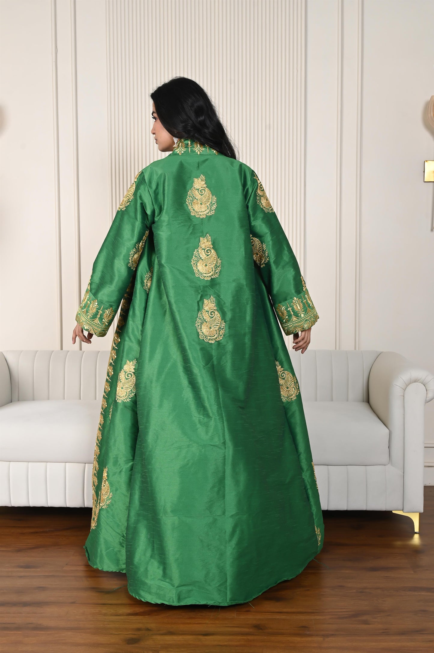 RIVAH SILK SET GREEN-SAME DAY DELIVERY