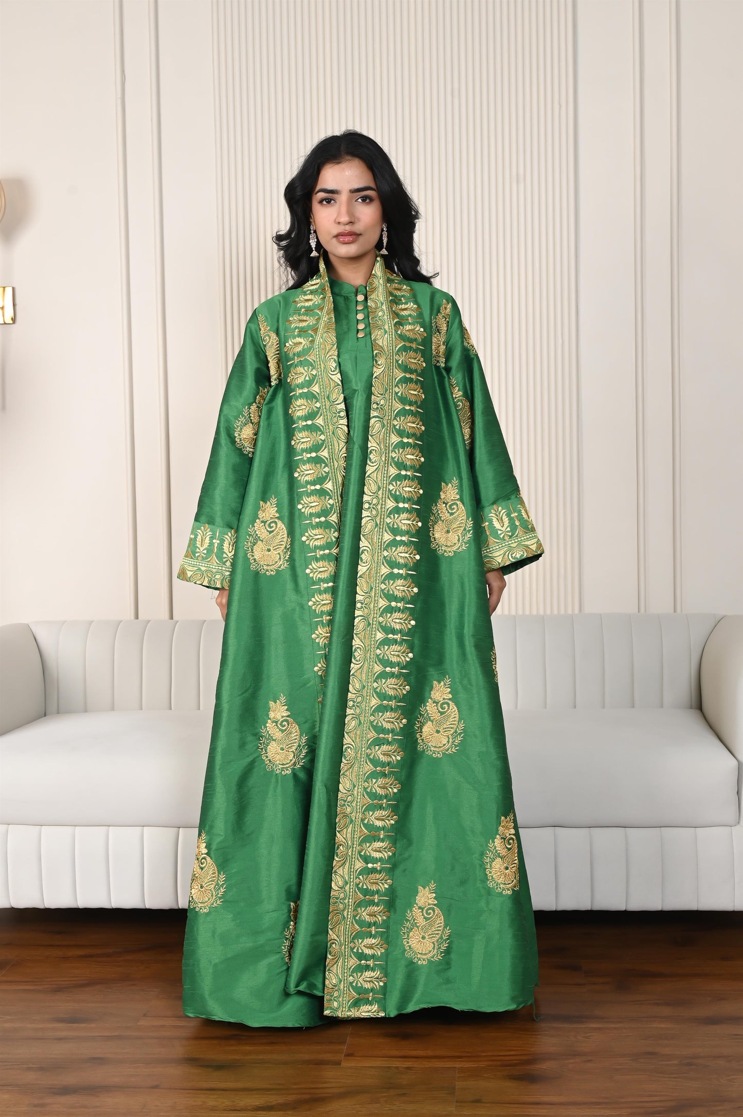RIVAH SILK SET GREEN-SAME DAY DELIVERY