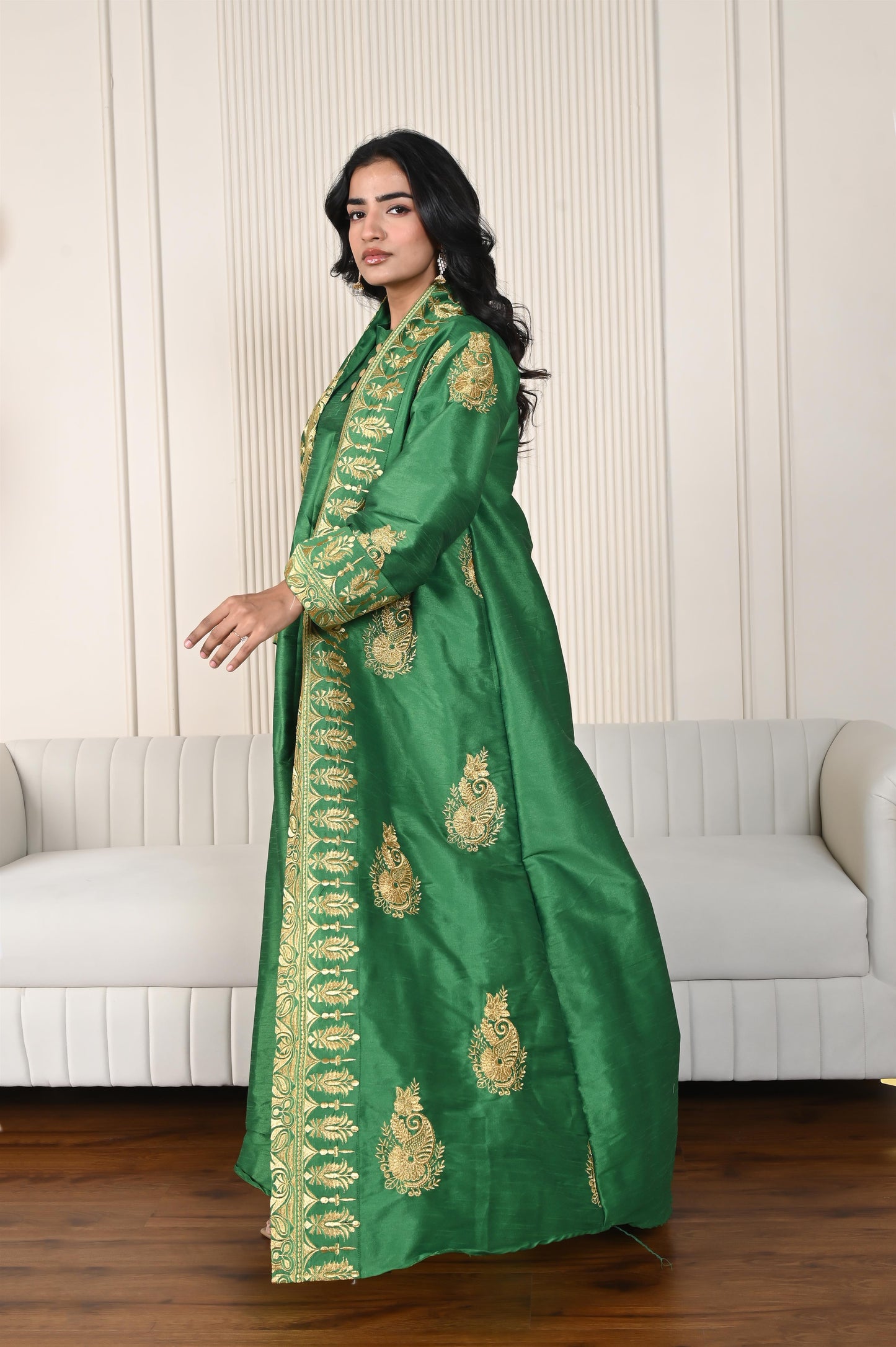 RIVAH SILK SET GREEN-SAME DAY DELIVERY