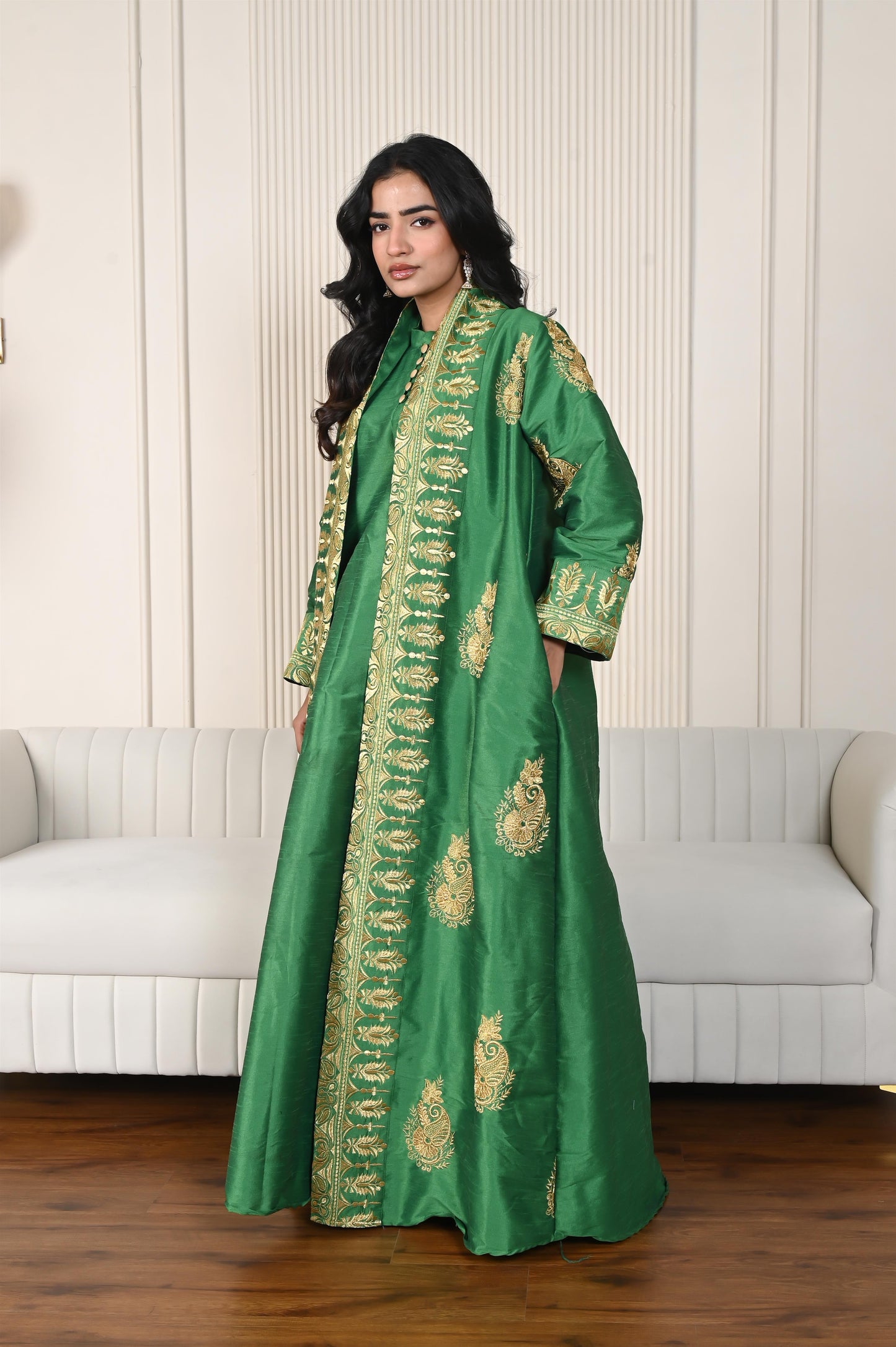 RIVAH SILK SET GREEN-SAME DAY DELIVERY
