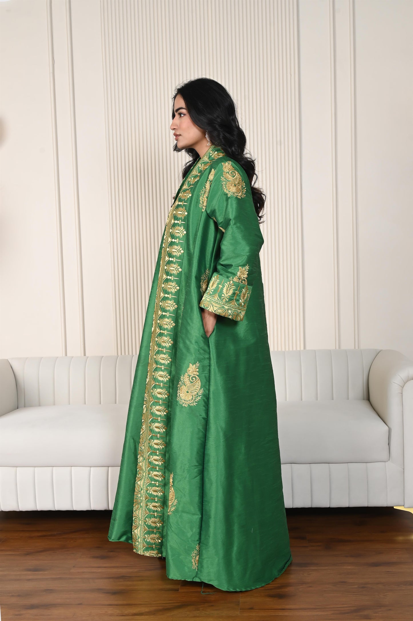 RIVAH SILK SET GREEN-SAME DAY DELIVERY