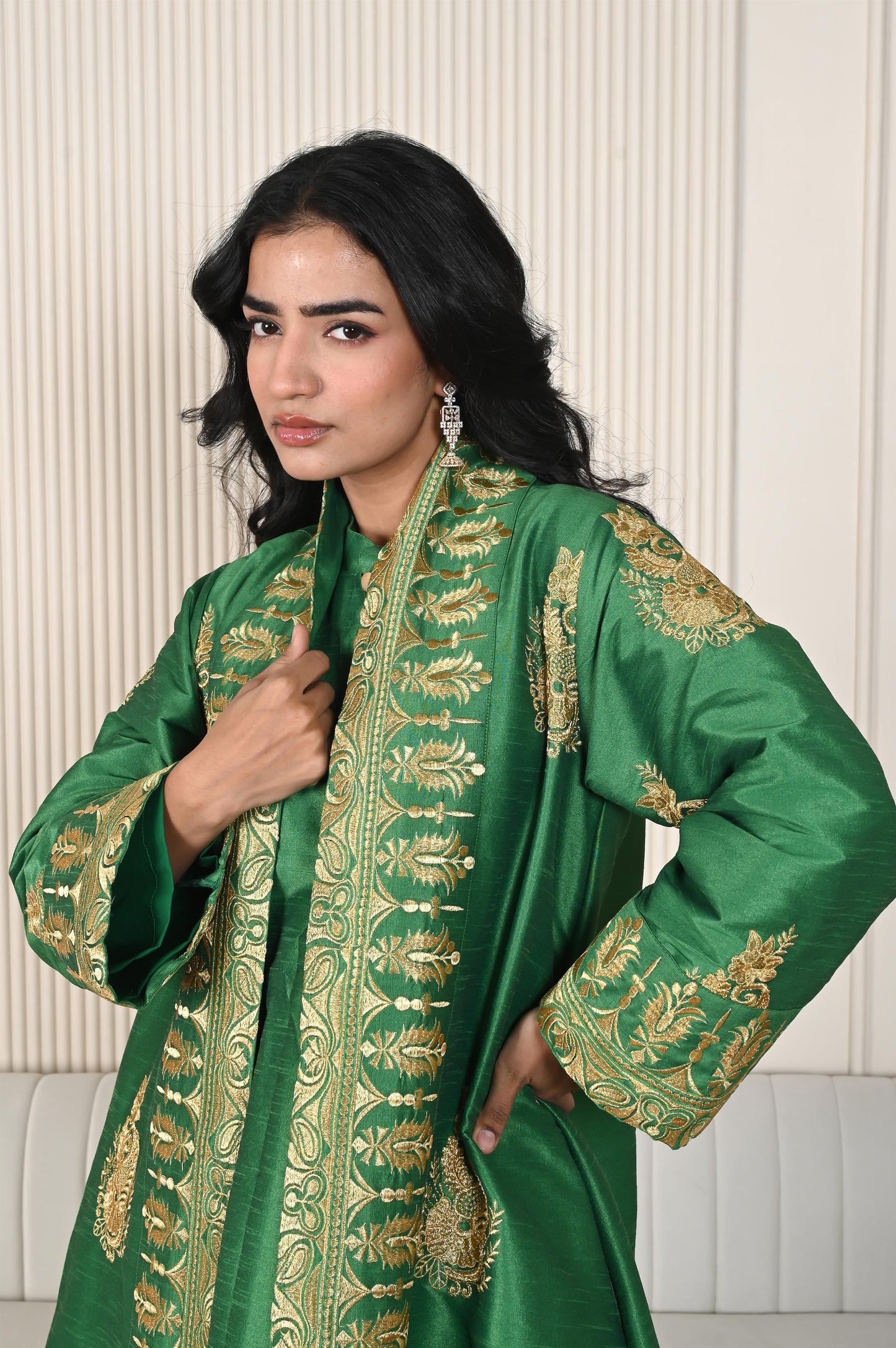 RIVAH SILK SET GREEN-SAME DAY DELIVERY