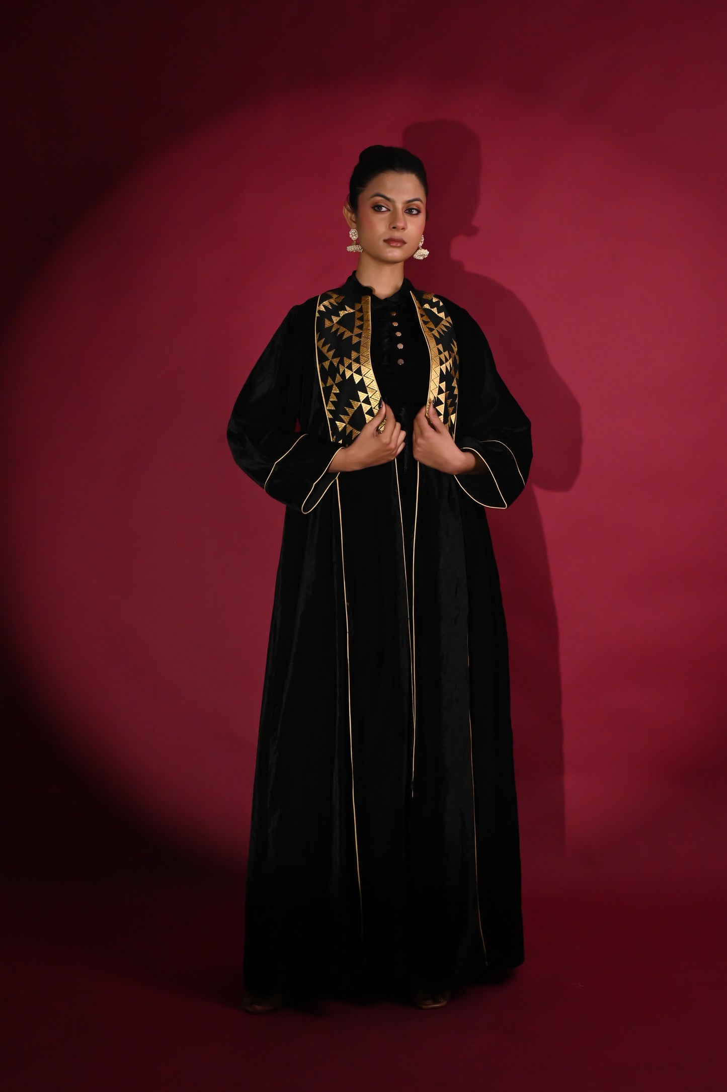 AGNI-VELVET KAFTAN SET-DELIVERY IN 1TO 2 DAYS