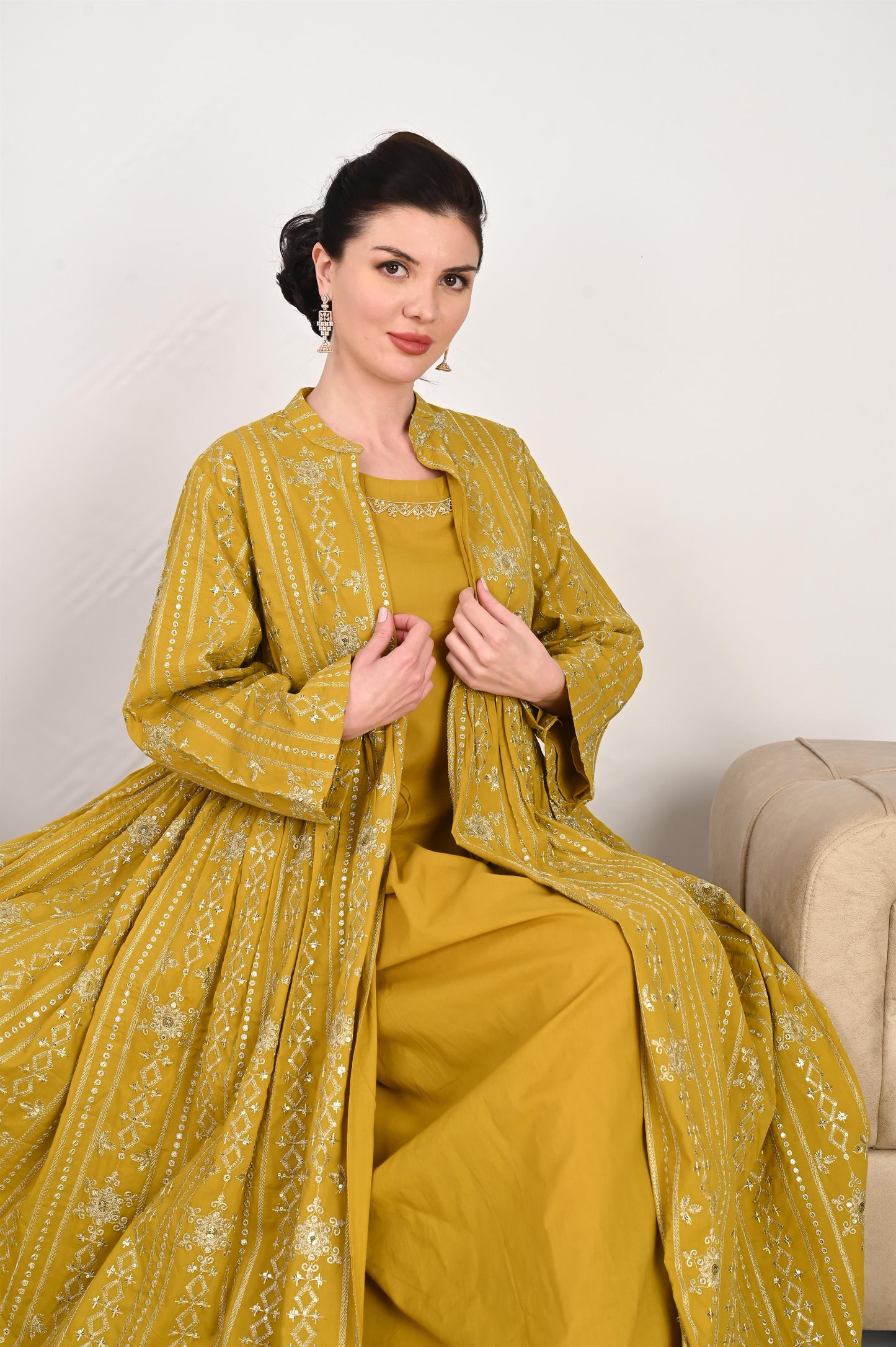 SORAYA MUSTARD SET-SAME DAY DELIVERY