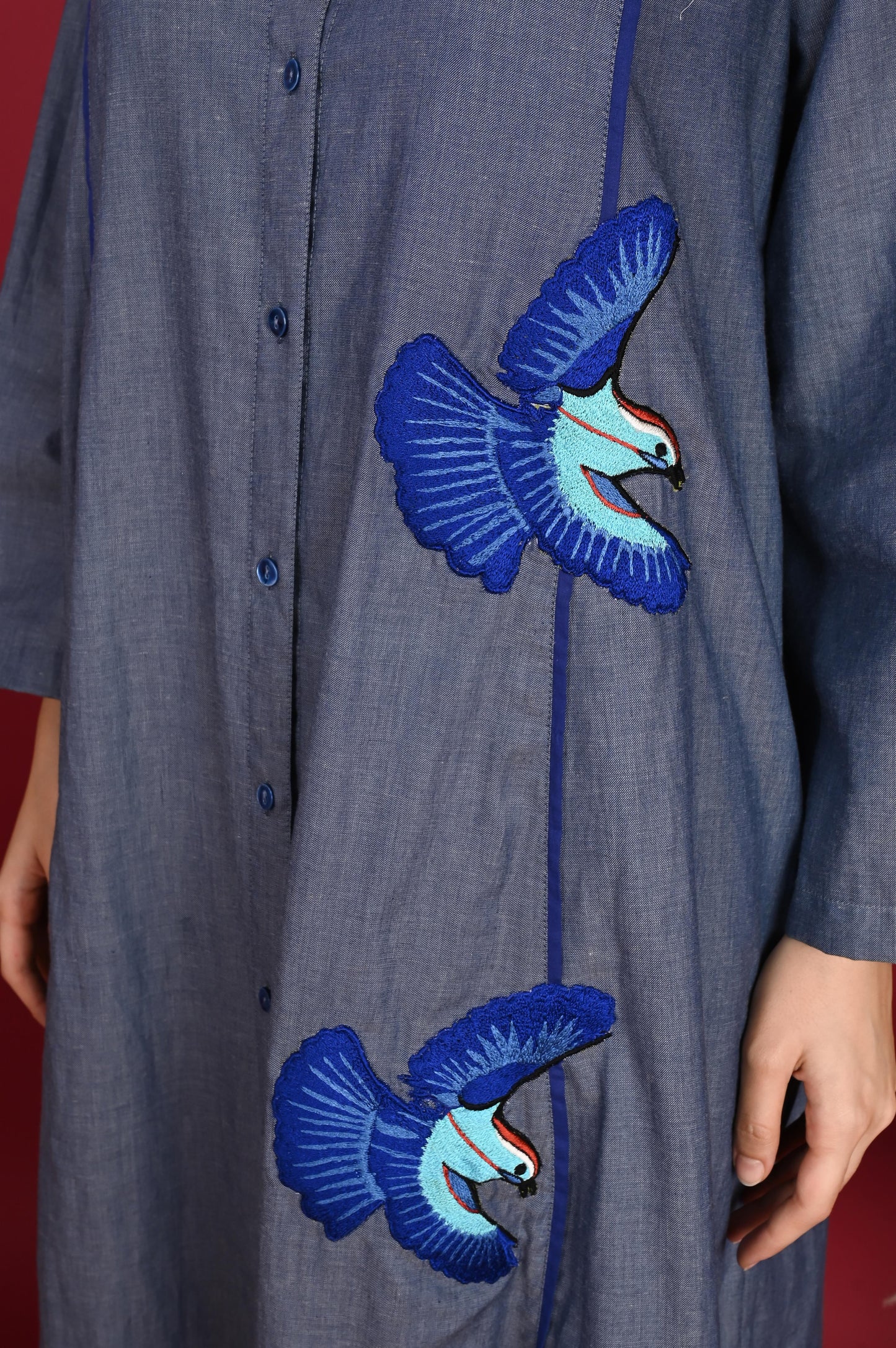 Neer blue jeans textured cotton-same day delivery