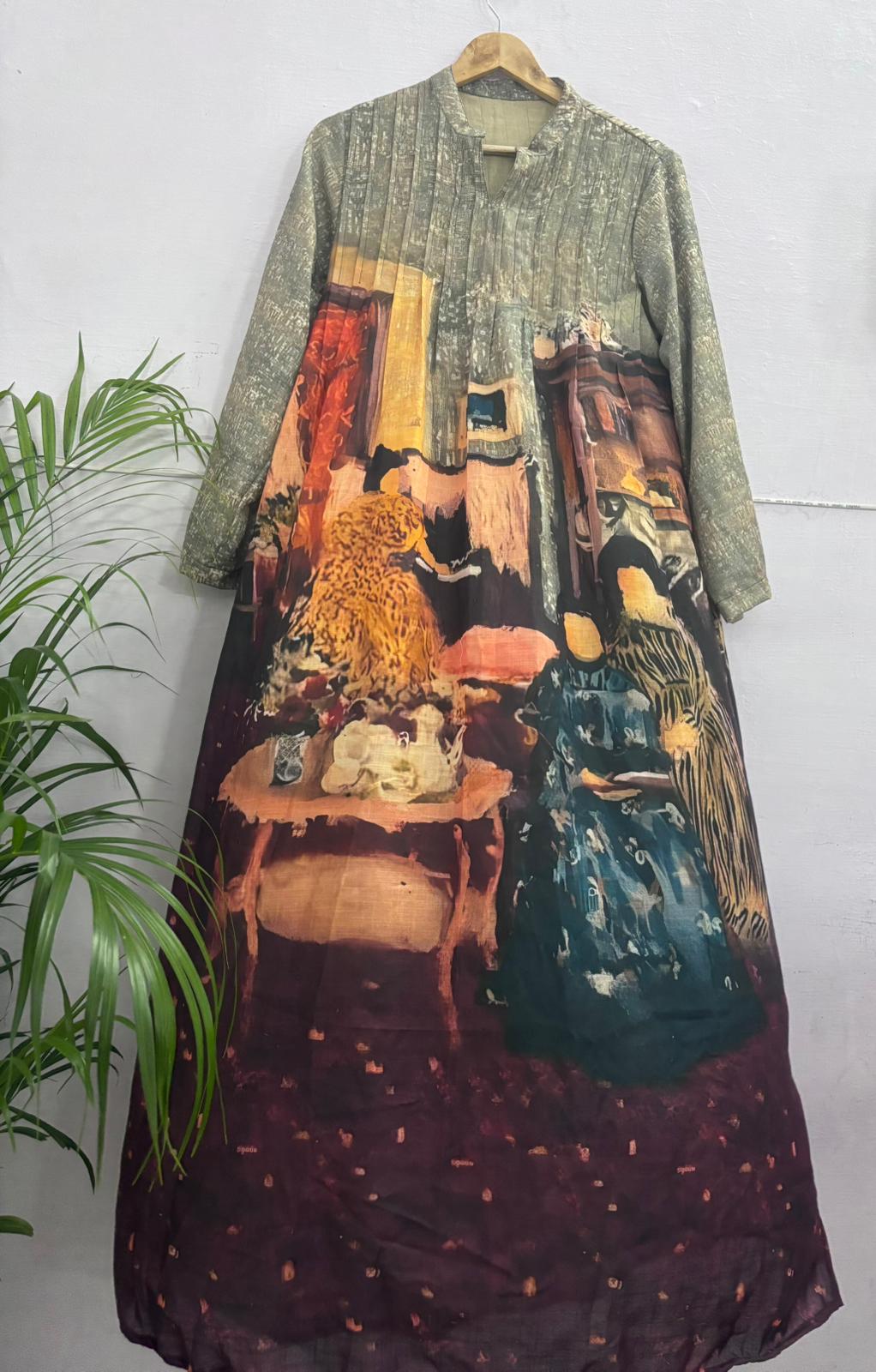 ISHA Linen kaftan grey-PREORDER-delivery in 2 weeks