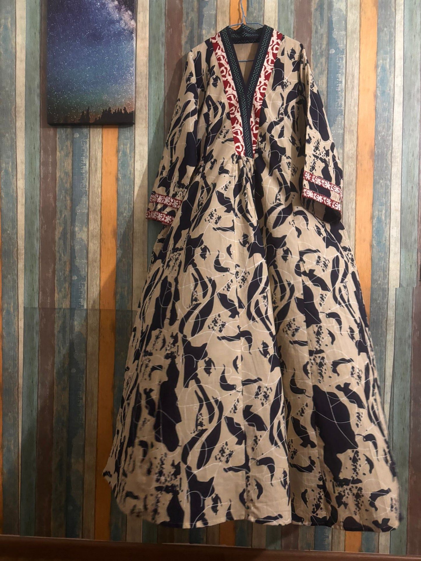 Radhe dark Blue and beige-delivery in 7 to 10 days