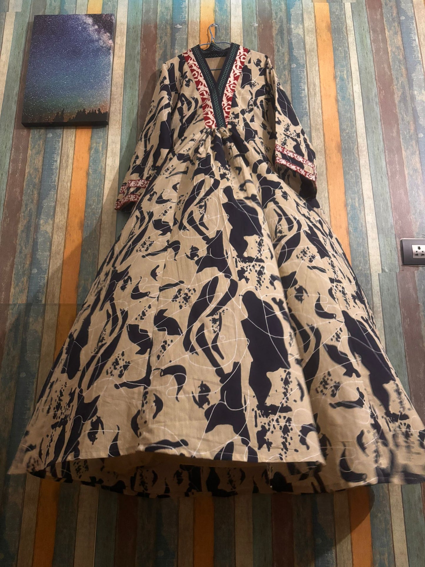 Radhe dark Blue and beige-delivery in 7 to 10 days