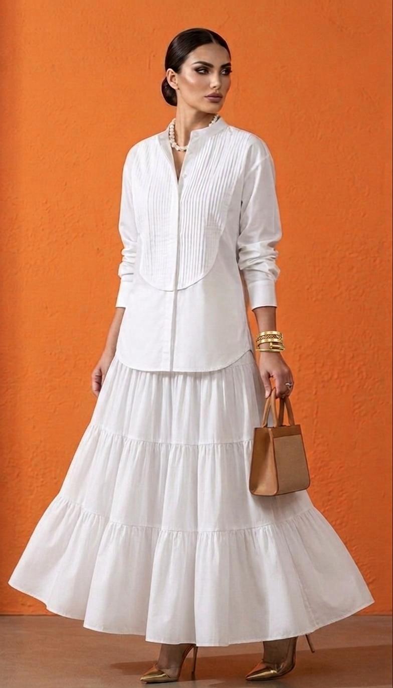 EIRENE SKIRT AND SHIRT SET(SET OF 2) -Delivery in 5 TO 6 DAYS