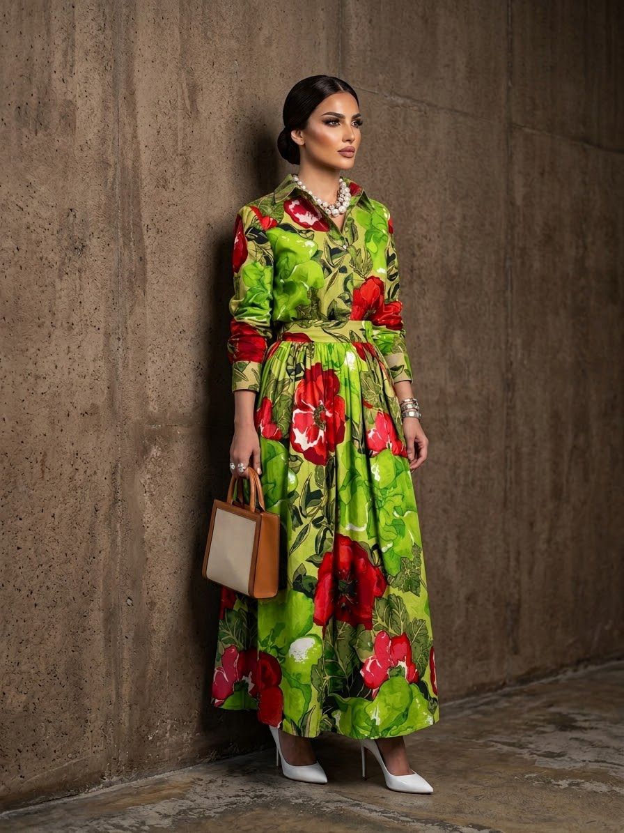 LUMEN GREEN SKIRT AND SHIRT SET (SET OF 2) -Delivery in 1 WEEK
