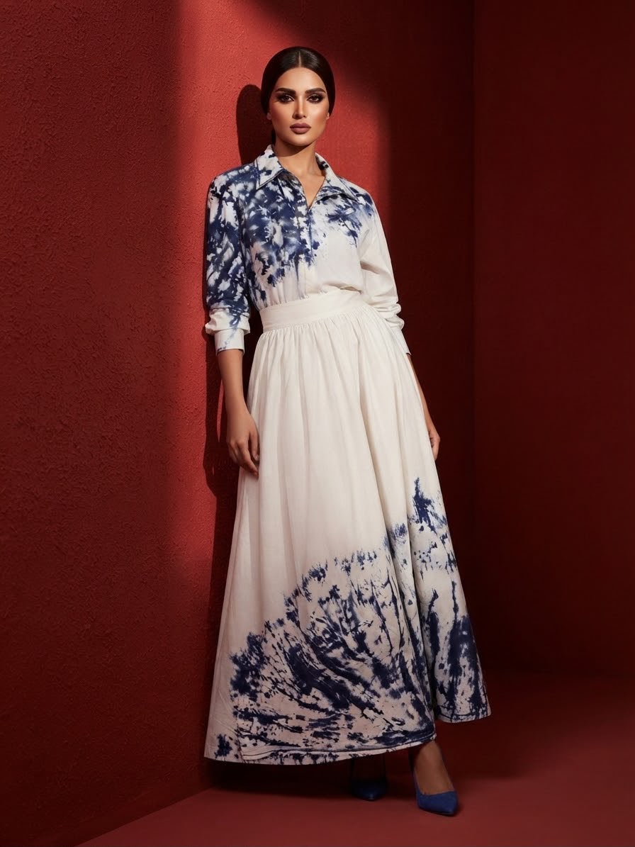 AINA TIE DYE SKIRT AND SHIRT (SET OF 2) -Delivery in 10 TO 12 DAYS