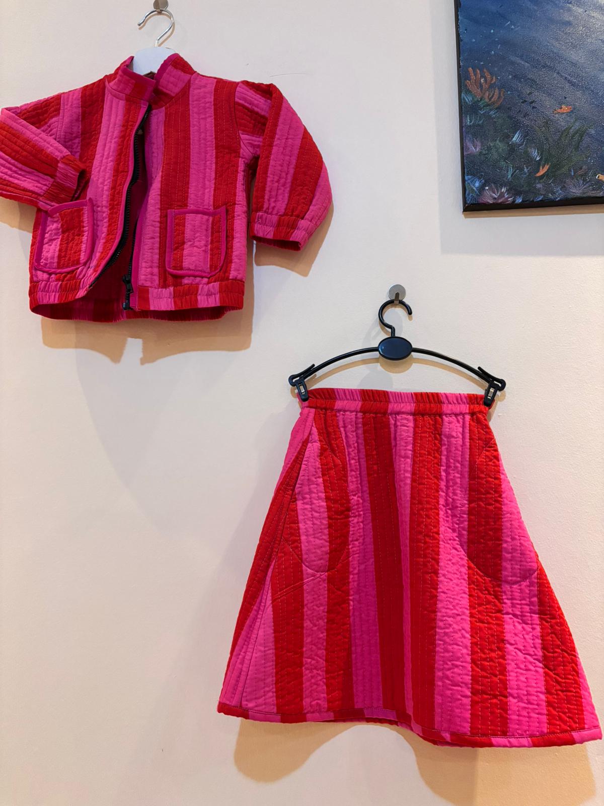 AYVEN FUSCHIA WINTER QUILTED JACKET AND SKIRT KIDS- DELIVERY IN 10 TO 12 DAYS