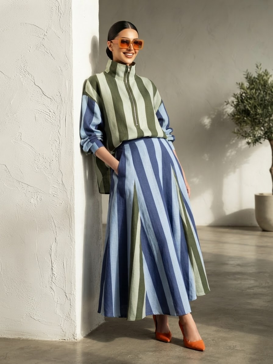 JADE SHIRT AND SKIRT SET  (SET OF 2) -Delivery in 1 WEEK