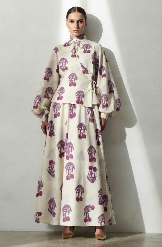 SADA  BROWN   SKIRT AND SHIRT SET (SET OF 2) -Delivery in 1 WEEK