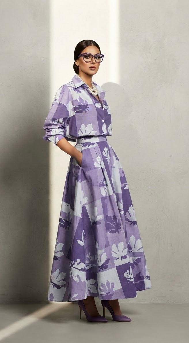 AURAVIE SKIRT AND SHIRT SET(SET OF 2) -Delivery in 5 TO 6 DAYS
