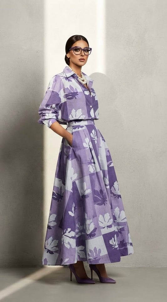 AURAVIE SKIRT AND SHIRT SET(SET OF 2) -Delivery in 5 TO 6 DAYS