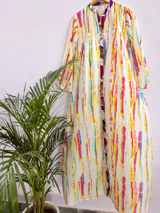 Isha  2 Tie dye cotton kaftan-delivery in 7 to 10 days