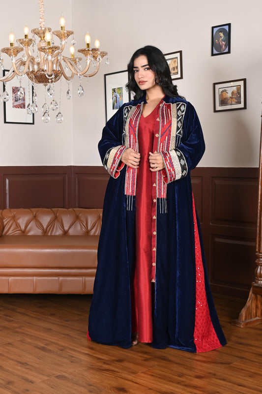 CERA  velvet  BISHT set