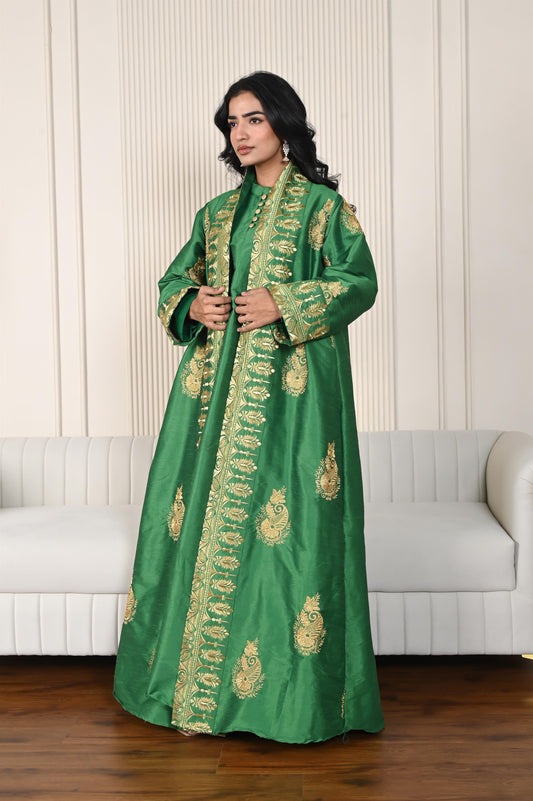 RIVAH SILK SET GREEN-SAME DAY DELIVERY