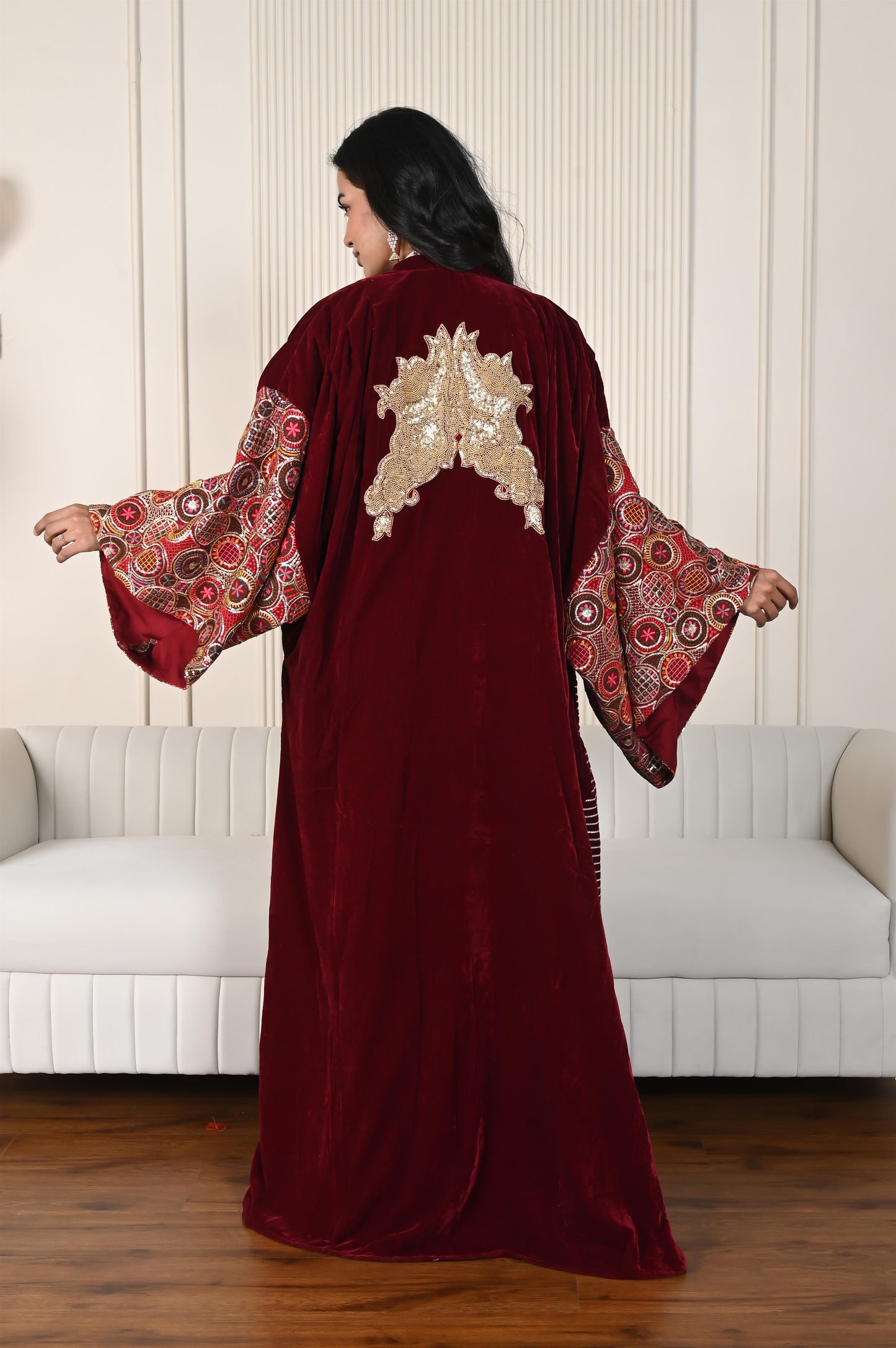 ISHA  VELVET BISHT SET- PREORDER