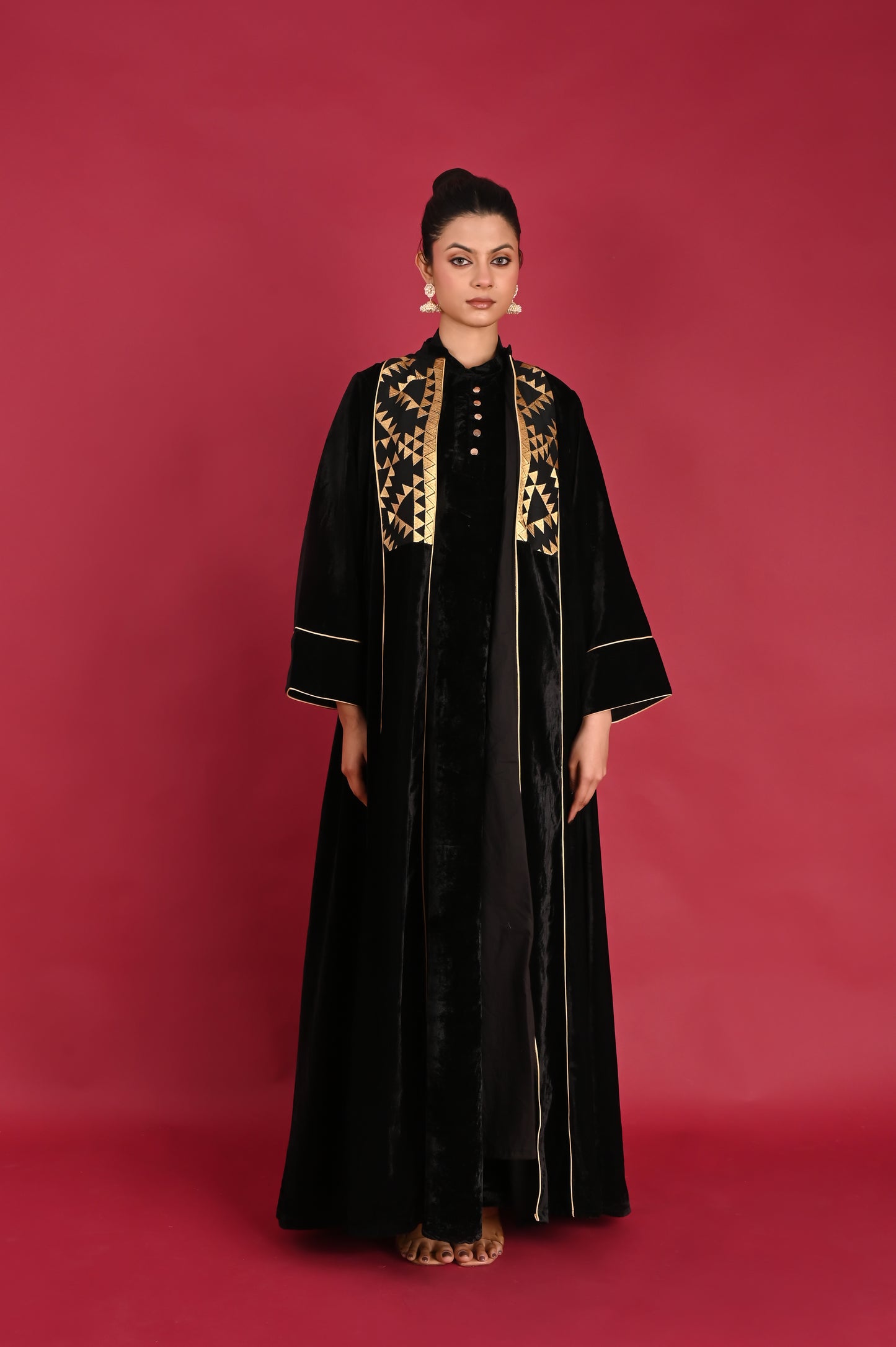 AGNI-VELVET KAFTAN  SET-DELIVERY IN 1TO 2 DAYS