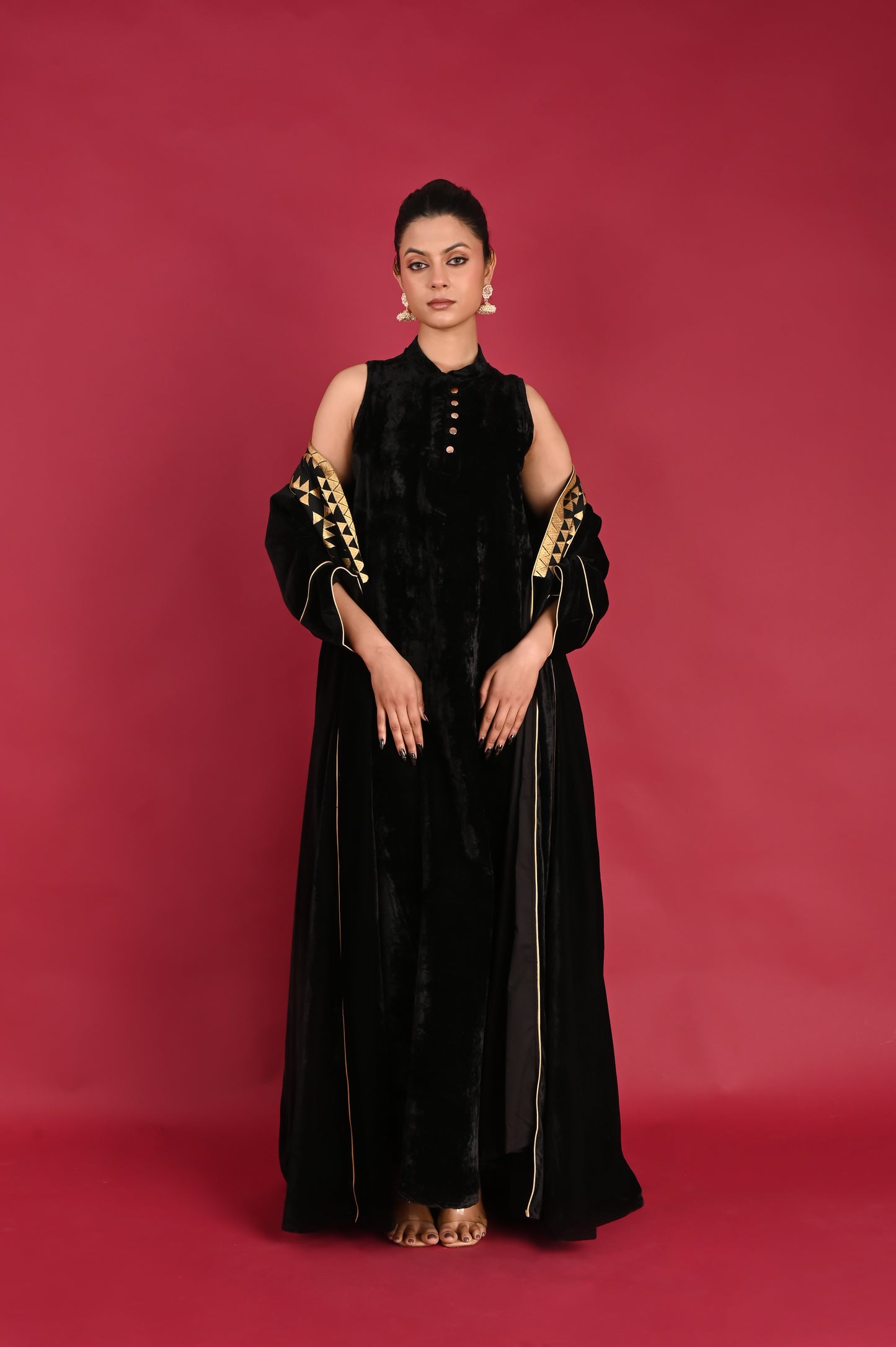 AGNI-VELVET KAFTAN  SET-DELIVERY IN 1TO 2 DAYS