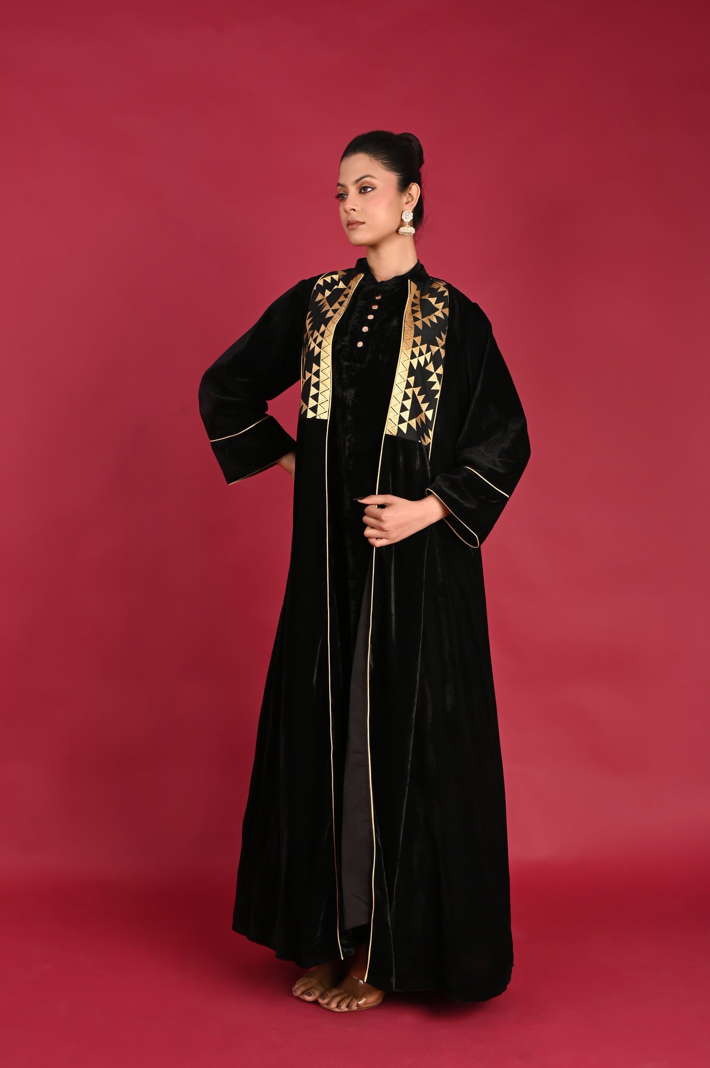 AGNI-VELVET KAFTAN  SET-DELIVERY IN 1TO 2 DAYS