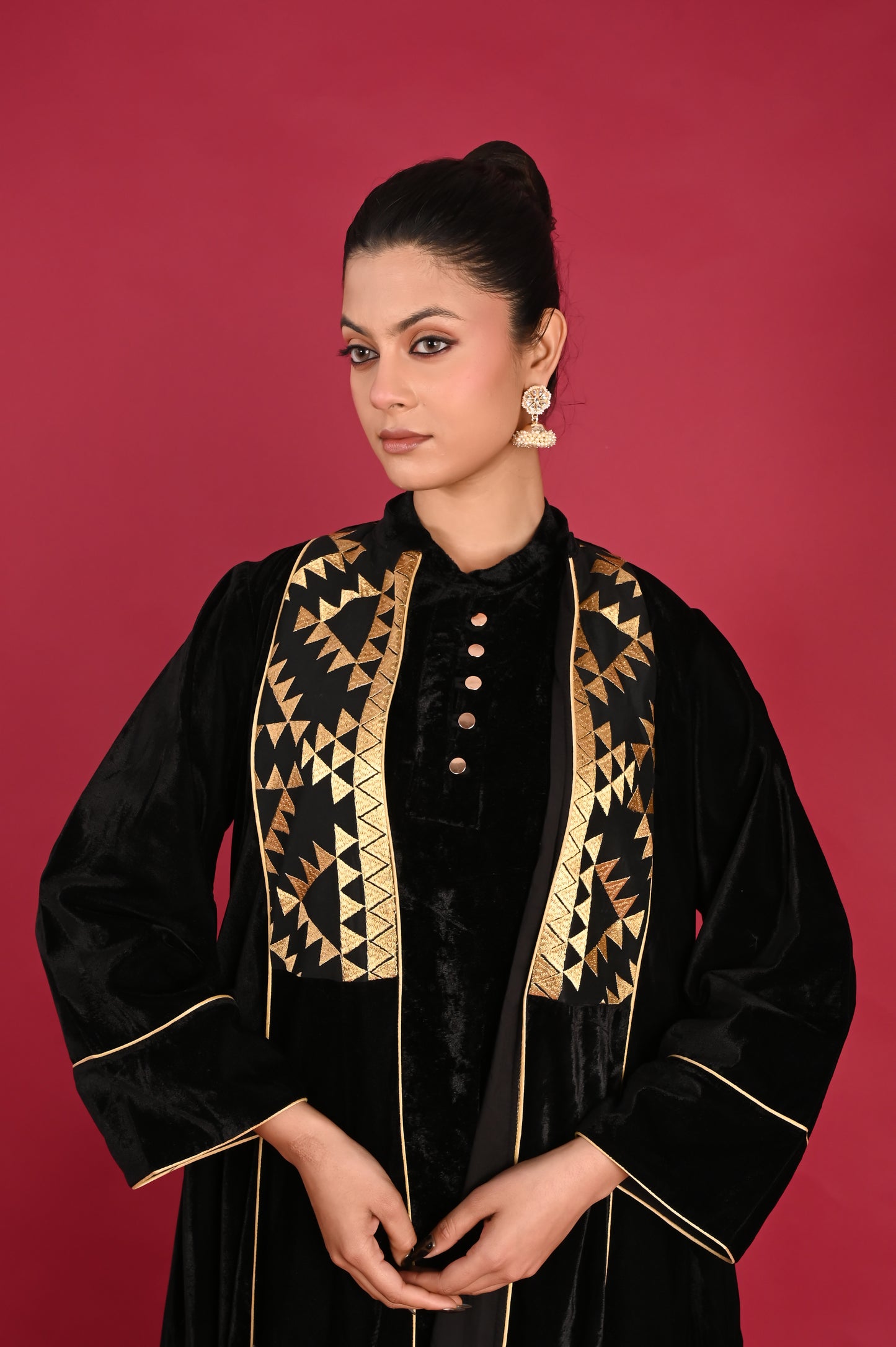 AGNI-VELVET KAFTAN  SET-DELIVERY IN 1TO 2 DAYS