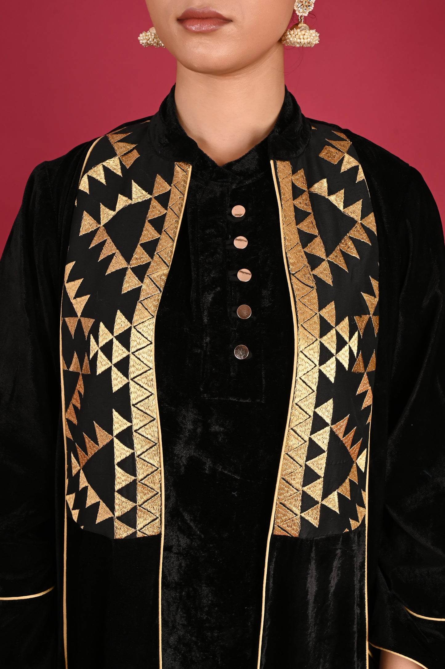 AGNI-VELVET KAFTAN  SET-DELIVERY IN 1TO 2 DAYS