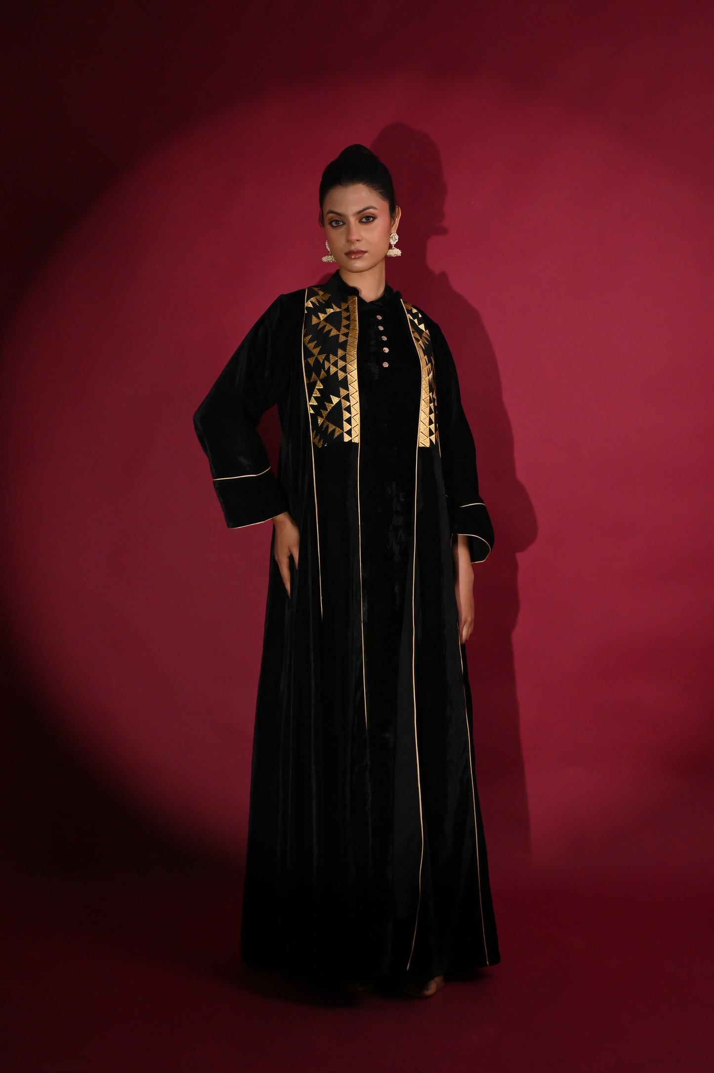 AGNI-VELVET KAFTAN  SET-DELIVERY IN 1TO 2 DAYS