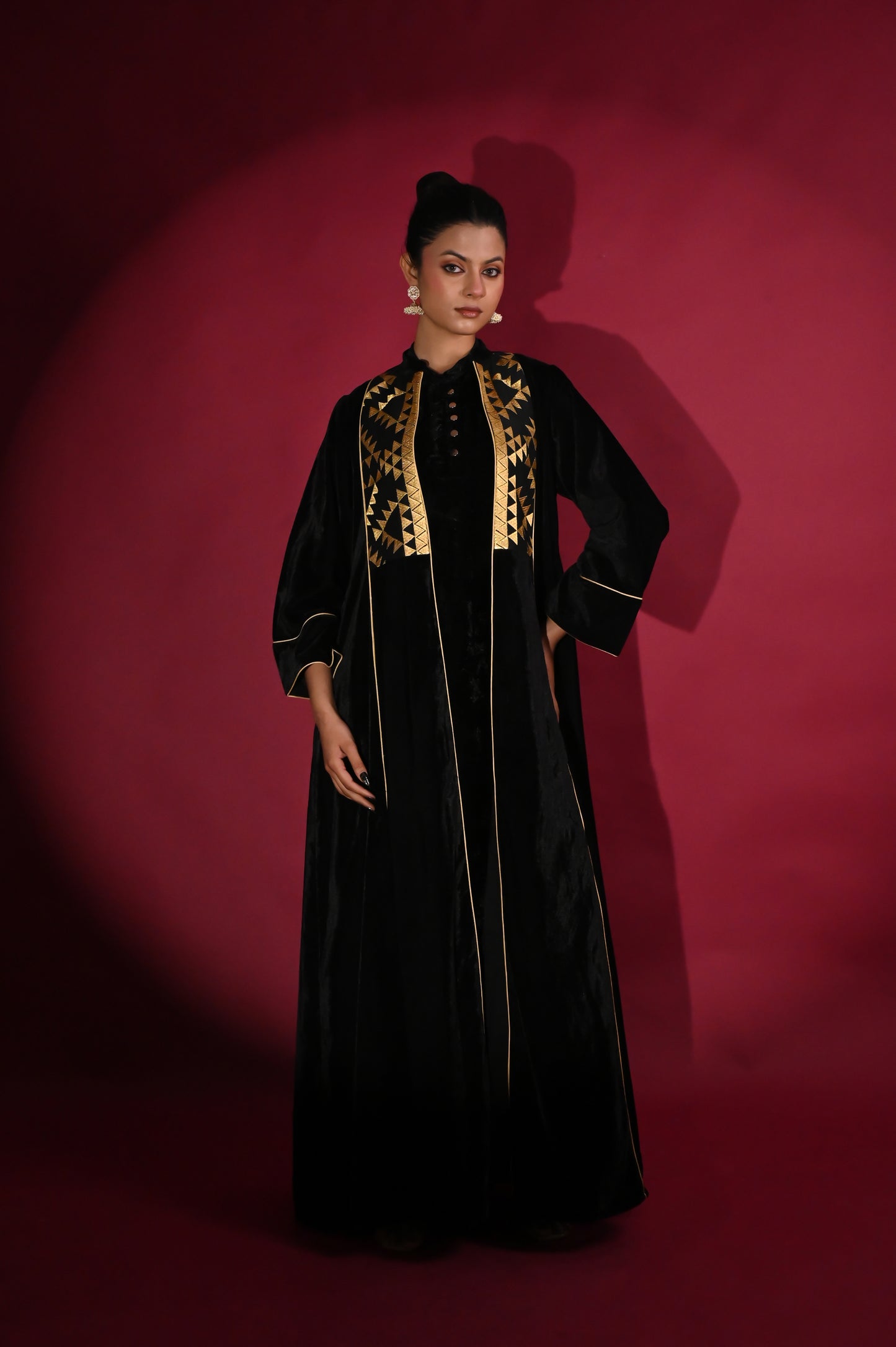AGNI-VELVET KAFTAN  SET-DELIVERY IN 1TO 2 DAYS