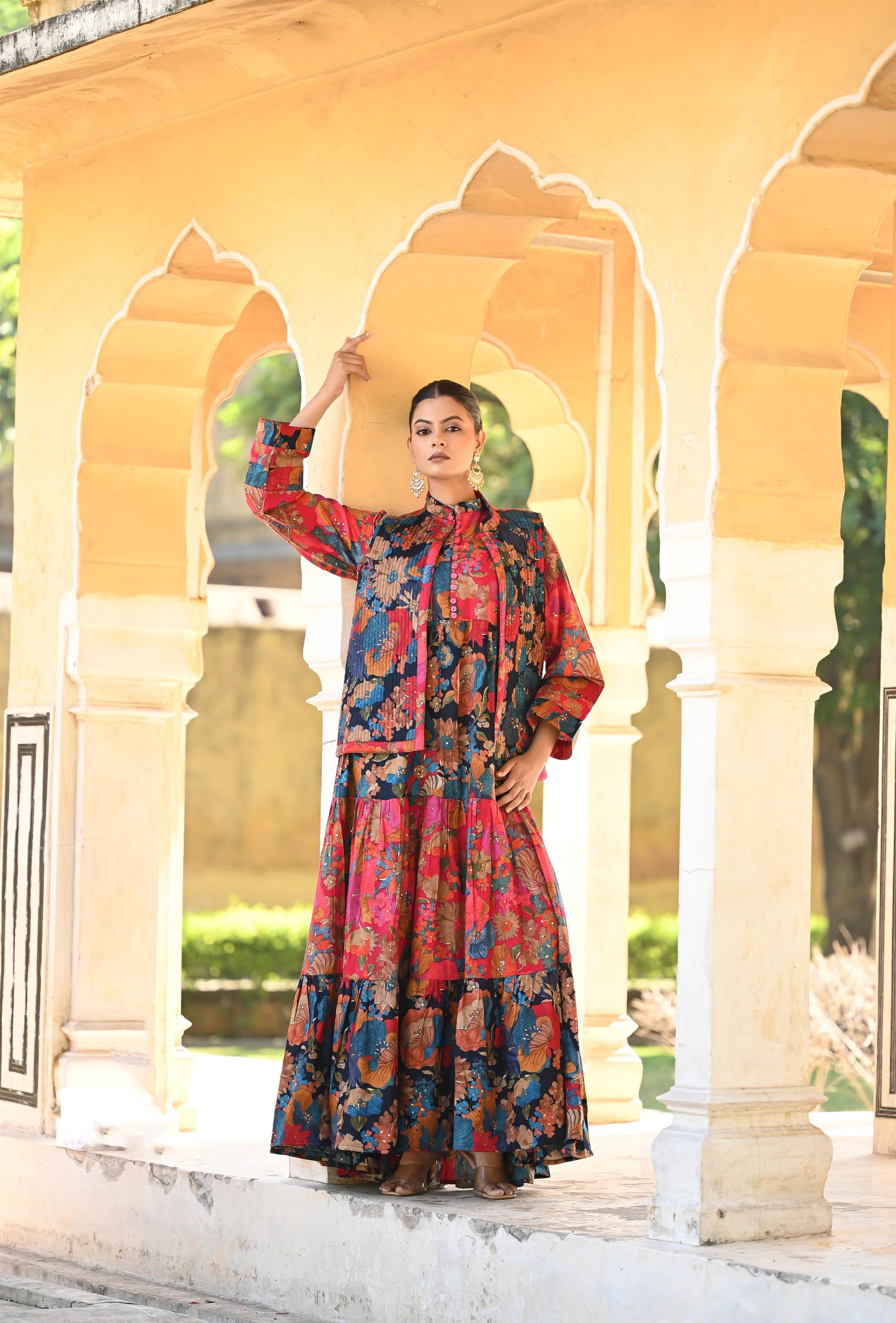 ATYA SET-DELIVERY IN 1 OR 2 DAYS-قفطان من القطن والحرير مع جاكيت شتوي مبطّن