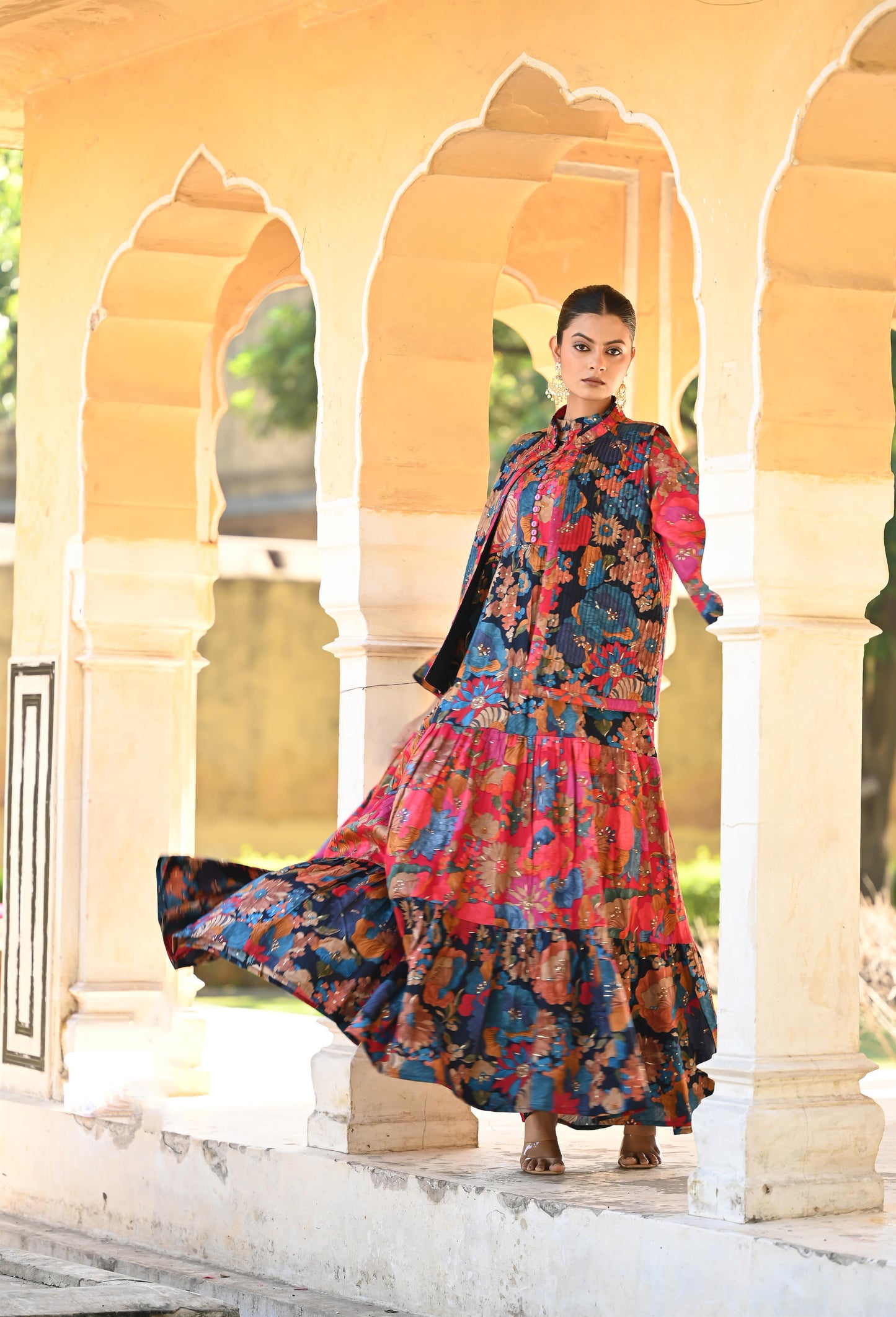 ATYA SET-DELIVERY IN 1 OR 2 DAYS-قفطان من القطن والحرير مع جاكيت شتوي مبطّن