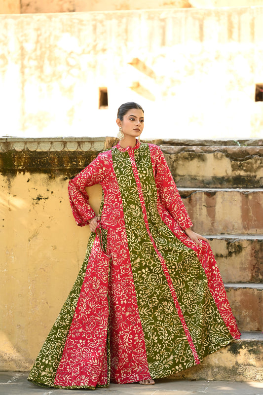 ASTEYA-قفطان من القطن والحرير مع جاكيت شتوي مبطّن-DELIVERY IN 1 OR 2 DAYS