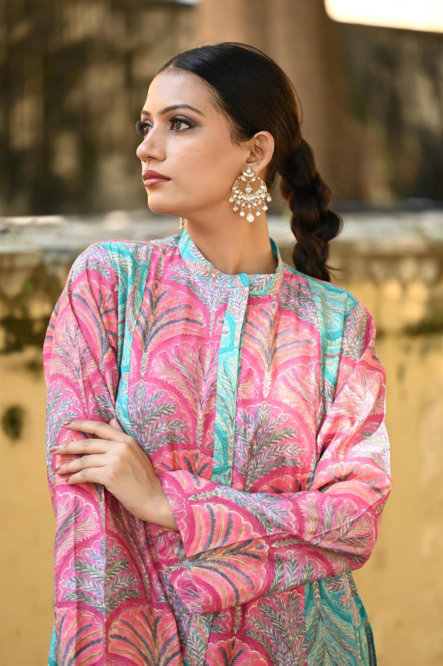 KARA- -قفطان من القطن والحرير مع جاكيت شتوي مبطّن-DELIVERY IN 1 OR 2 DAYS