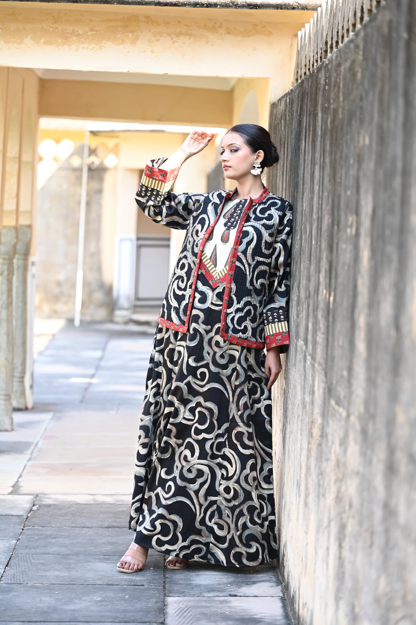 PRAVI-DELIVERY IN 1 OR 2 DAYS-قفطان من القطن والحرير مع جاكيت شتوي مبطّن