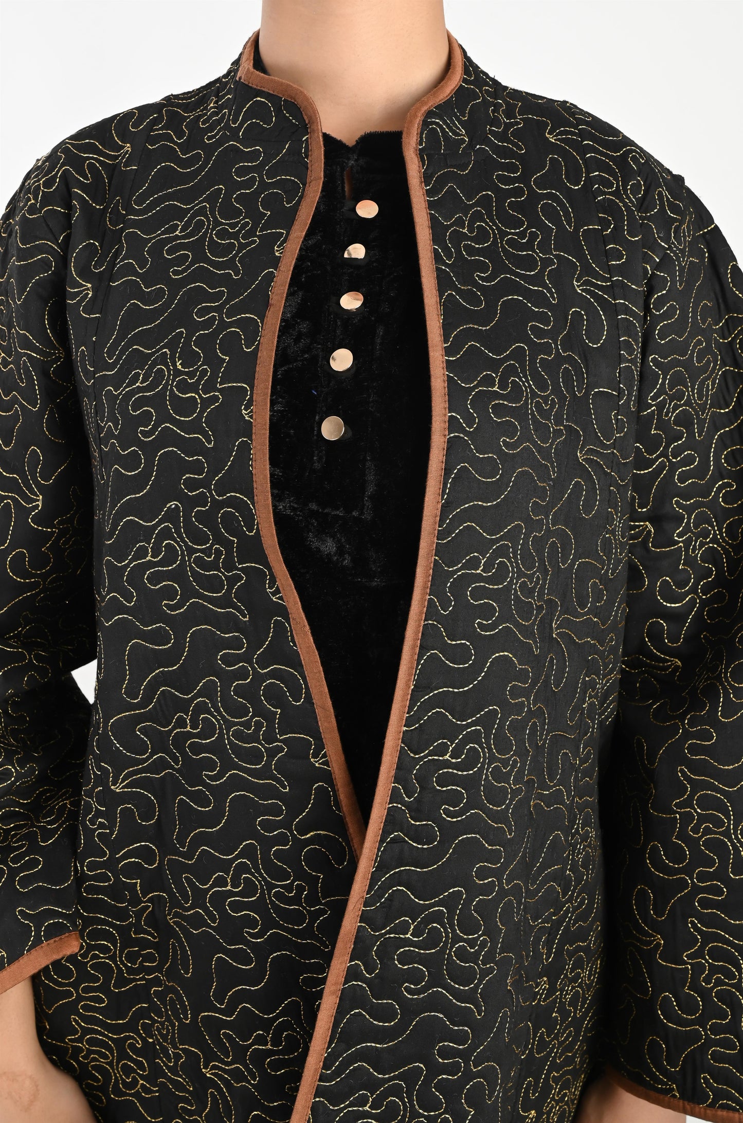 AGNI-VELVET KAFTAN AND JACKET SET-DELIVERY IN 7 TO 10 DAYS