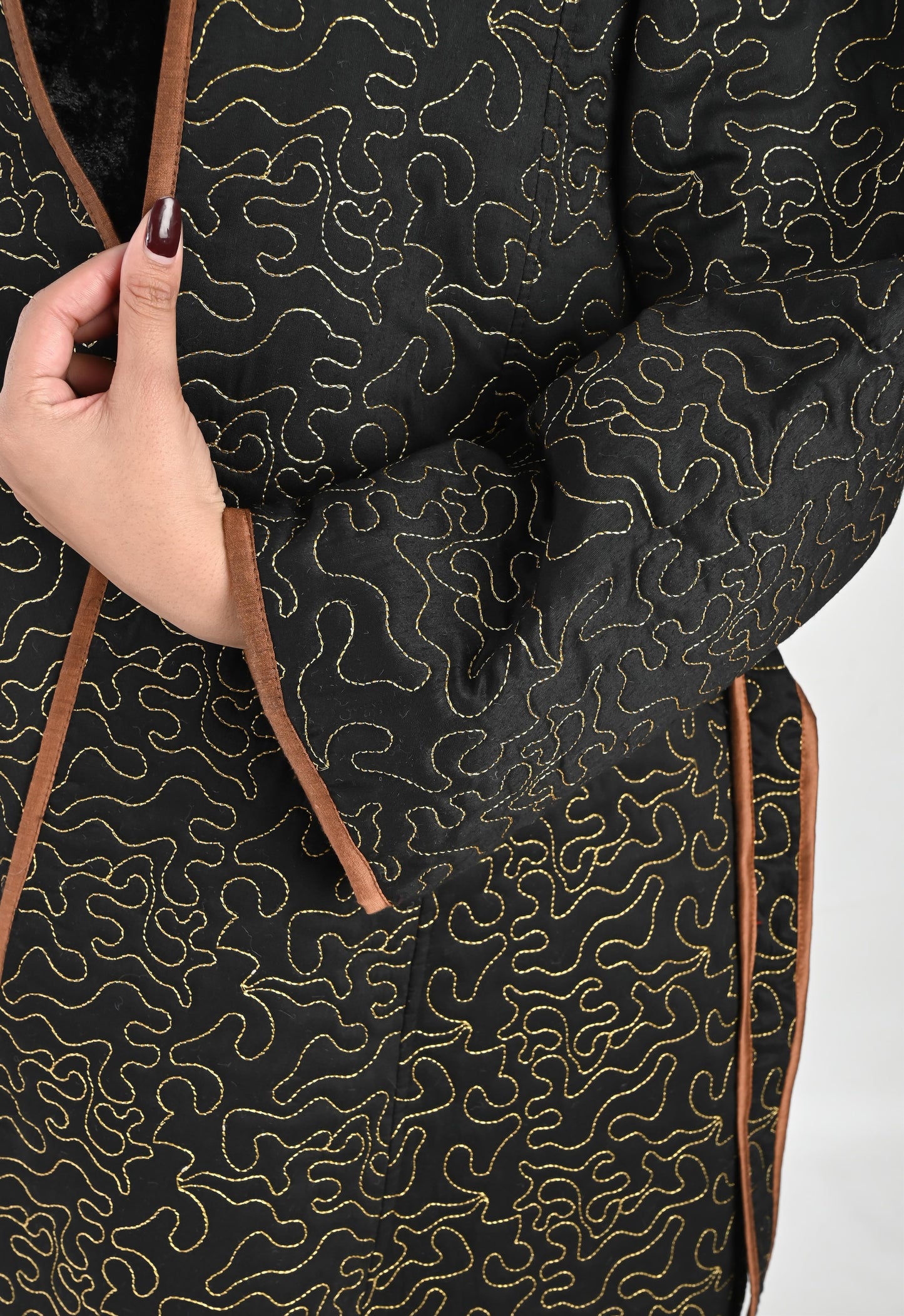 AGNI-VELVET KAFTAN AND JACKET SET-DELIVERY IN 7 TO 10 DAYS