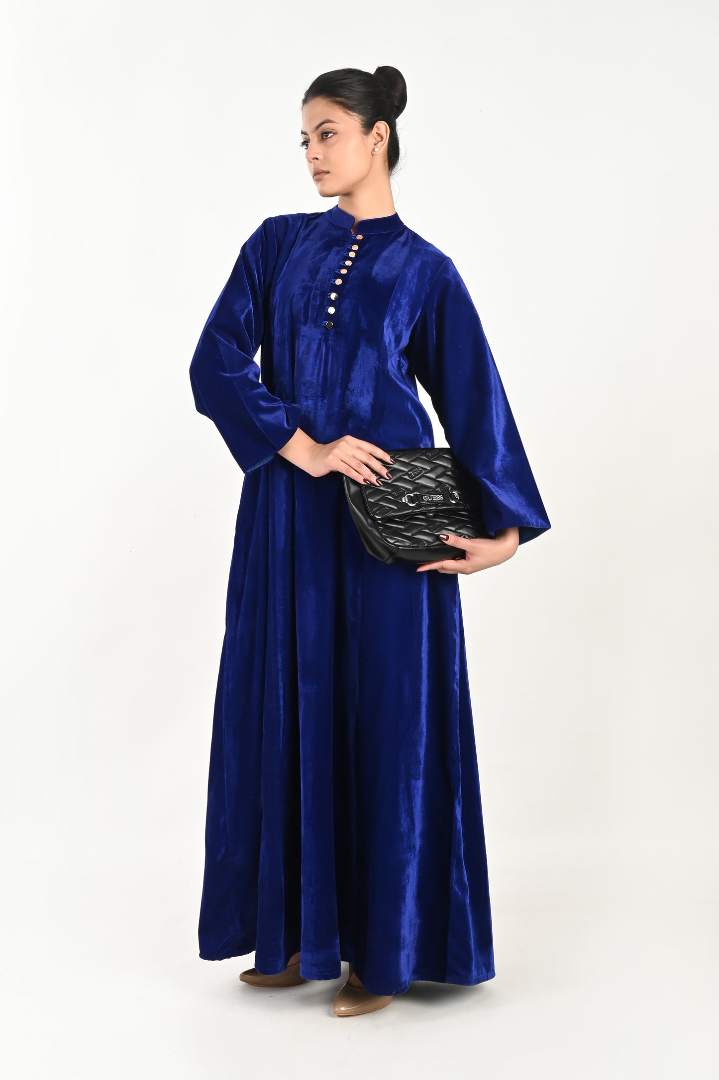 DHARAA BLUE-VELVET KAFTAN AND QUILTED EMBROIDERED JACKET SET-DELIVERY IN 7 TO 10 DAYS (Copy)