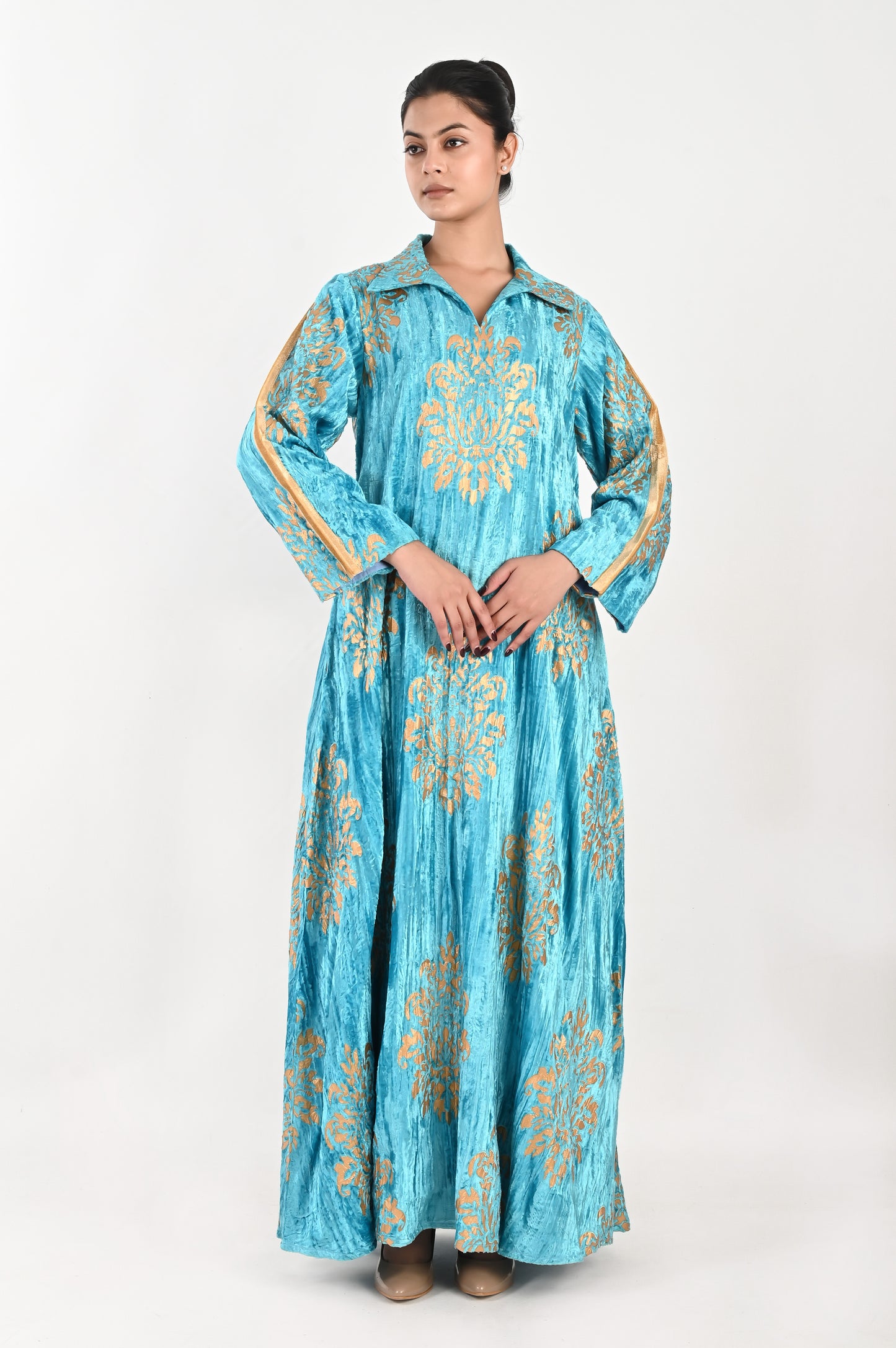 AGNEYA VELVET BLUE-DELIVERY IN 7 TO 10 DAYS