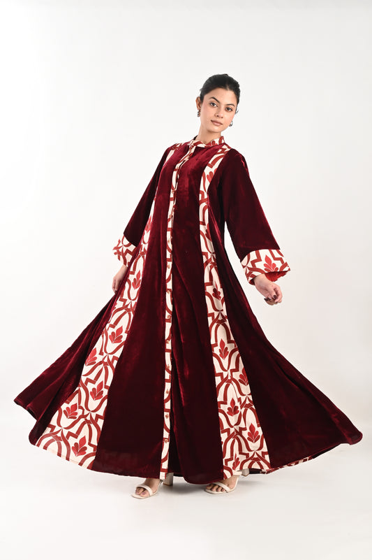 KRISHA VELEVT AND COTTON KAFTAN