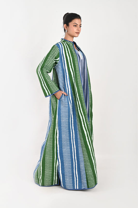 ISHA GREEN AND BLUE  WINTER QUILTED JACKET SET OF 2-DELIVERY IN 10 TO 12 DAYS