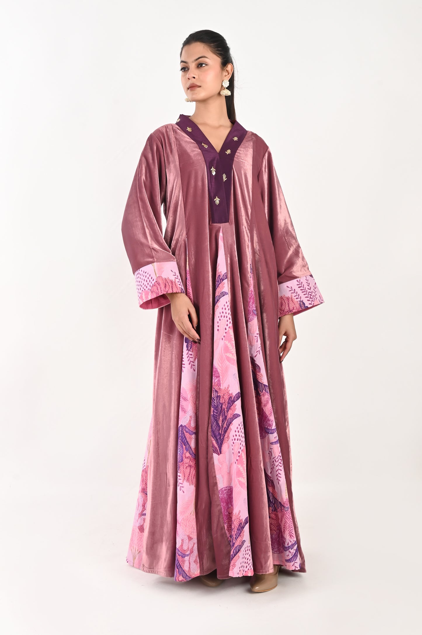 AVNI  VELEVT KAFTAN-DELIVERY IN 1 TO 2 DAYS