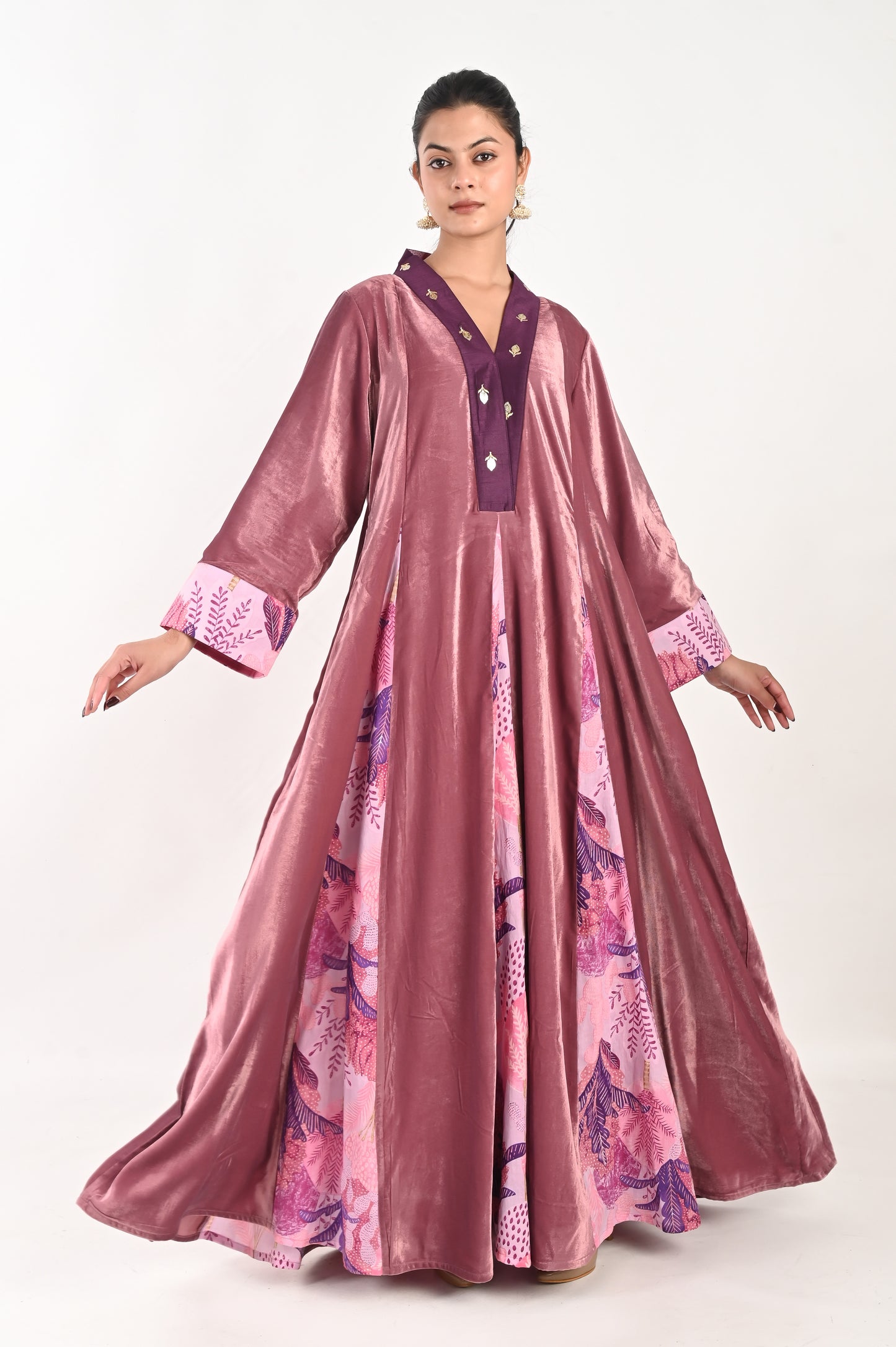 AVNI  VELEVT KAFTAN-DELIVERY IN 1 TO 2 DAYS