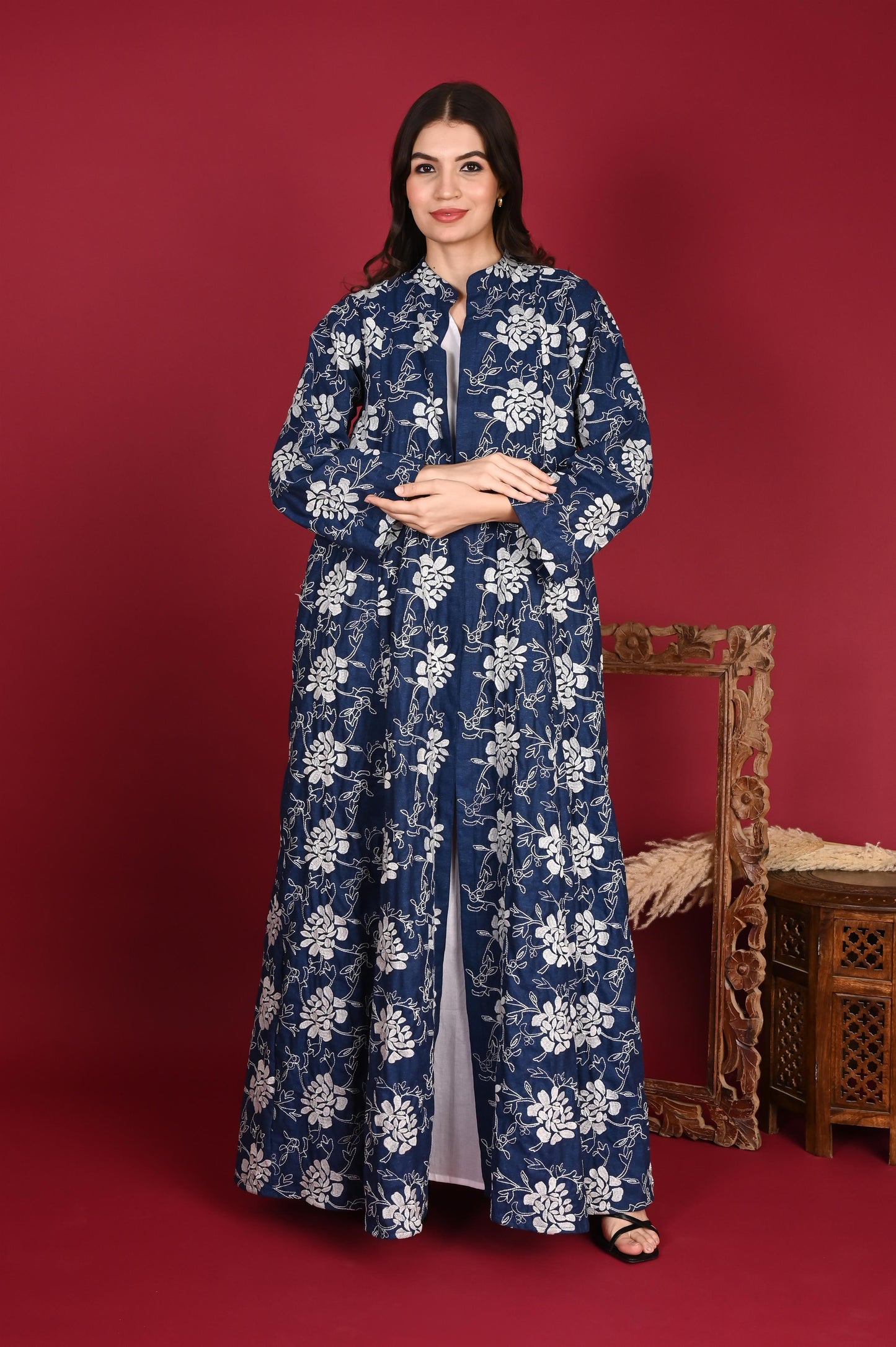 Sarayah set blue(light weight  jeans textured fabric)