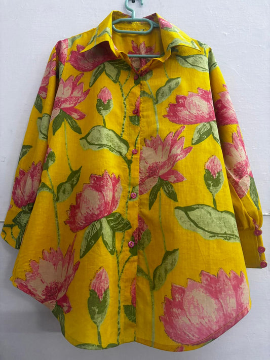 KANHA SHIRT  YELLOW FLORAL