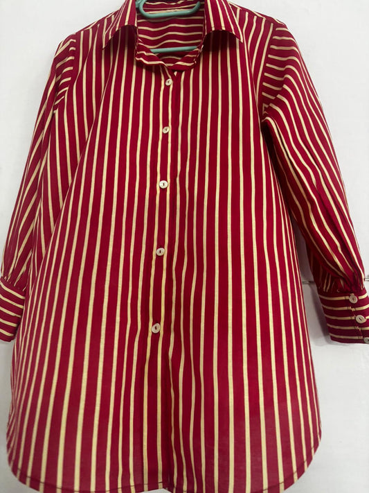 KANHA SHIRT MAROON STRIPES