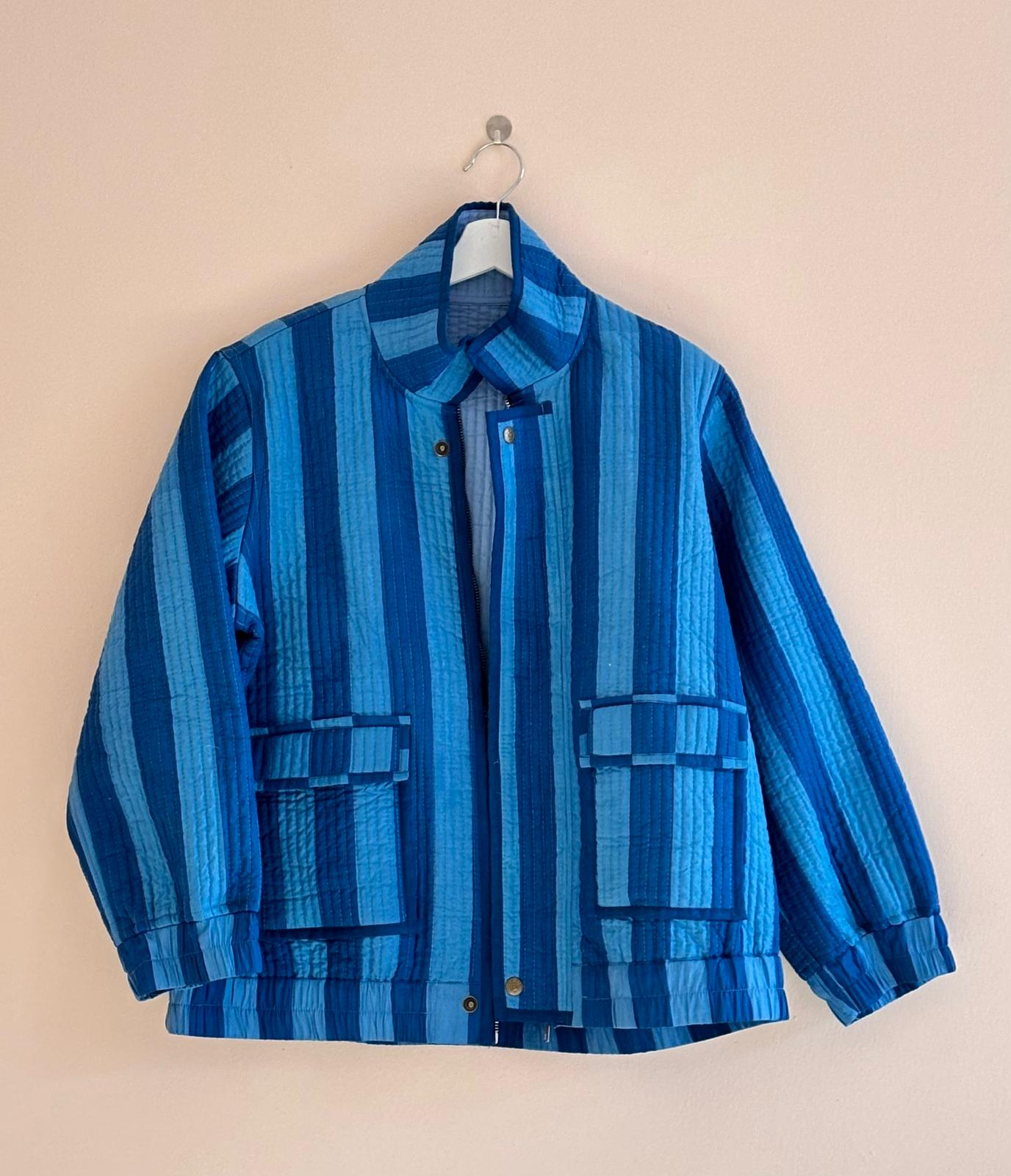 AYVEN BLUE WINTER QUILTED JACKET AND SKIRT- DELIVERY IN 10 TO 12 DAYS